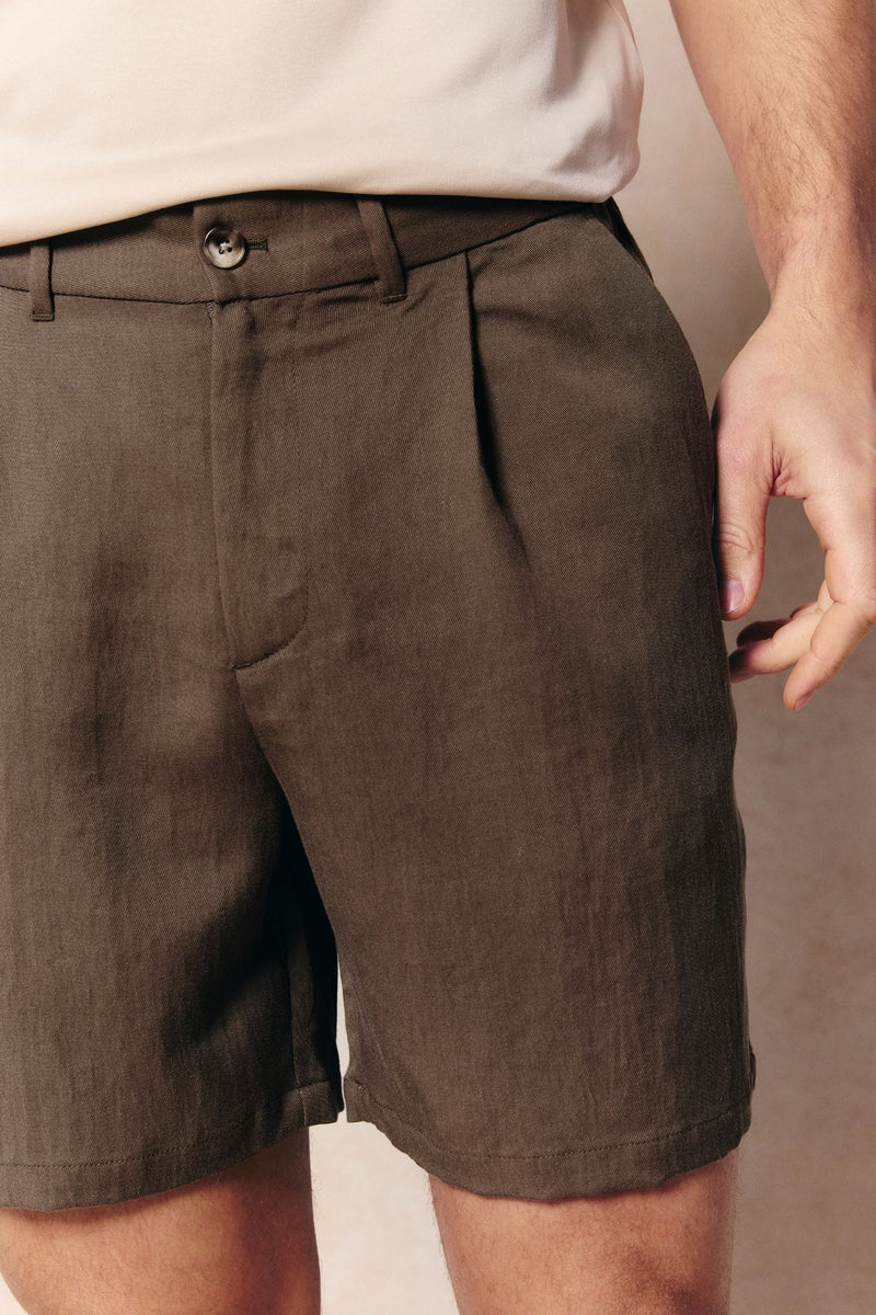 Caio Fluid Twill Short - Brown