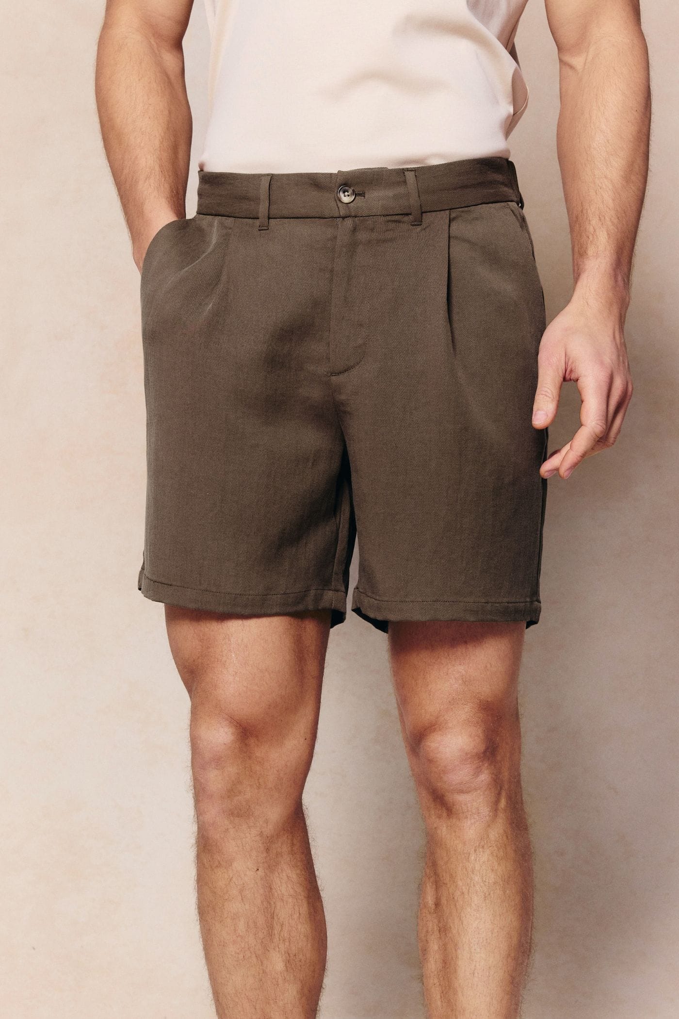 Caio Fluid Twill Short - Brown