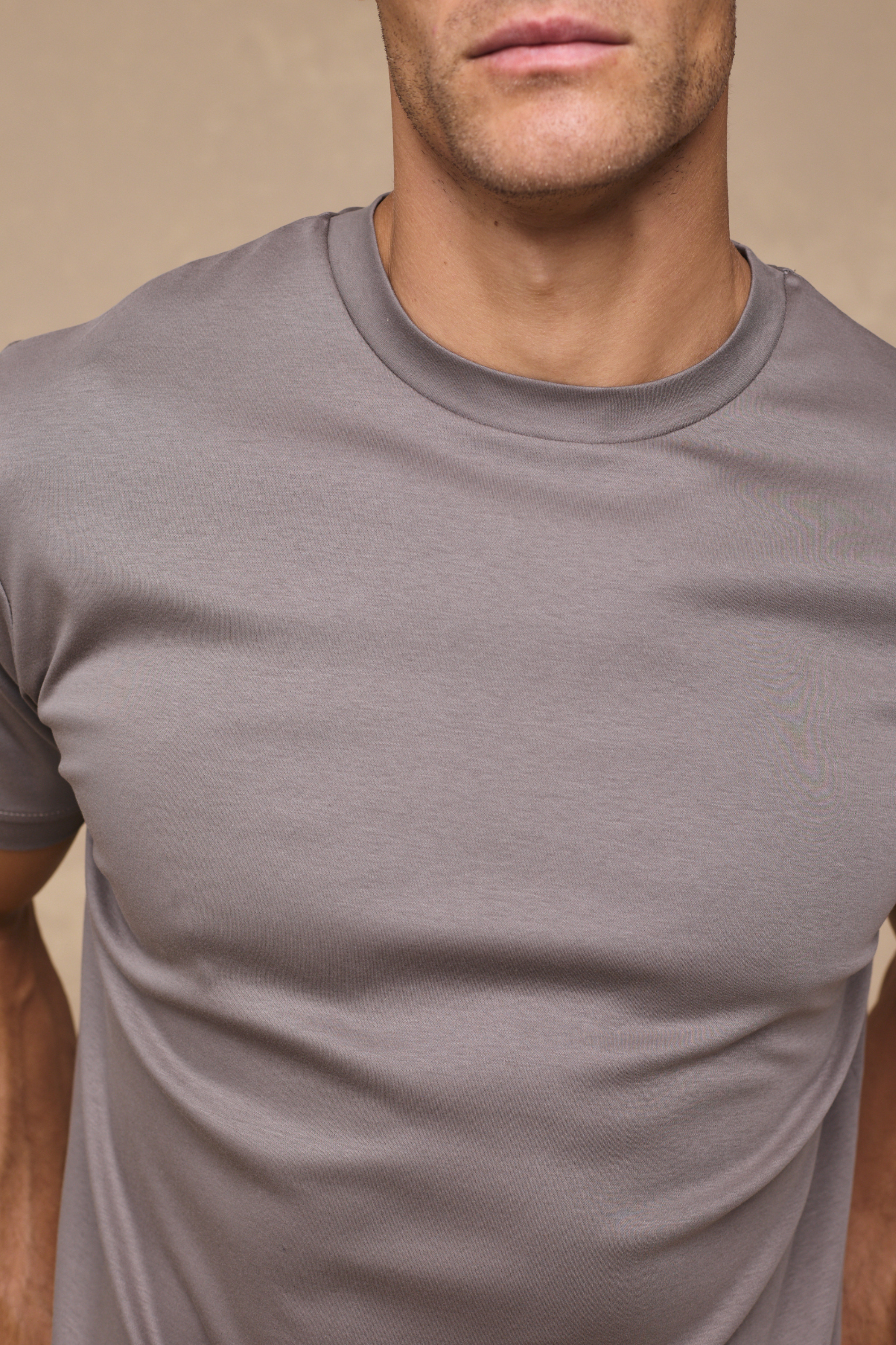Luxe Mercerised T-Shirt - Mushroom