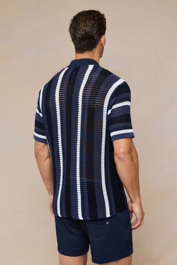 Dell'Amore gehaakt gebreid shirt - Marineblauw