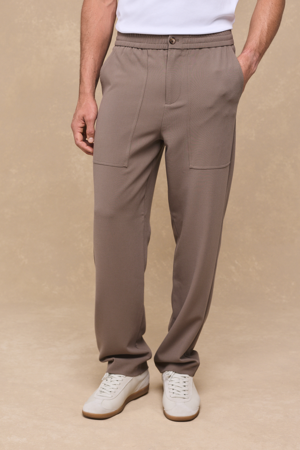 Julien Relaxed Pantalon met Panelen - Olijfgroen