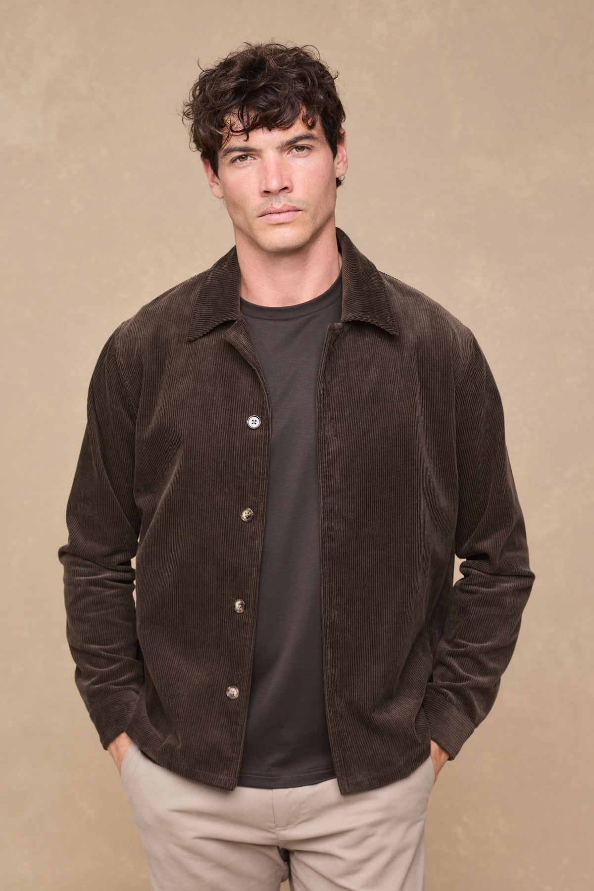 Lukas Corduroy Shacket - Brown