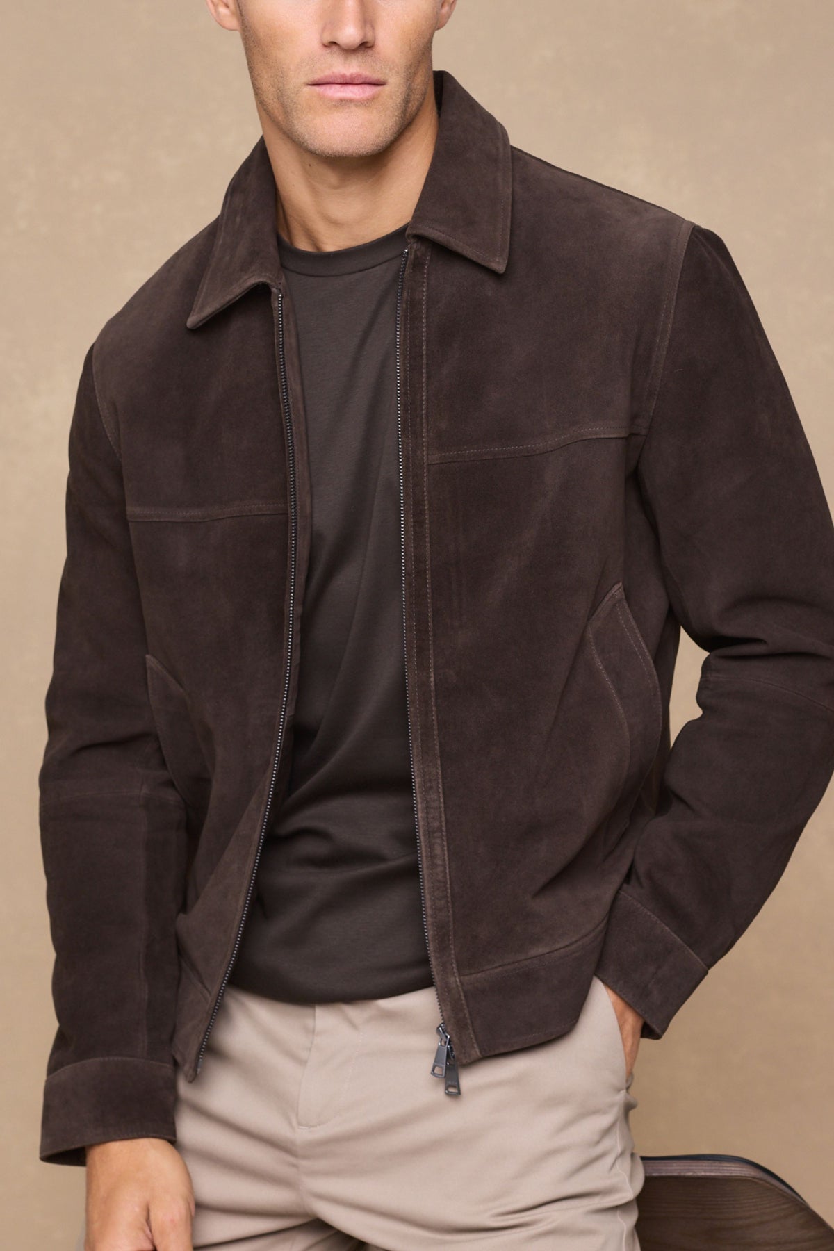 Bruno Suede Jacket - Brown
