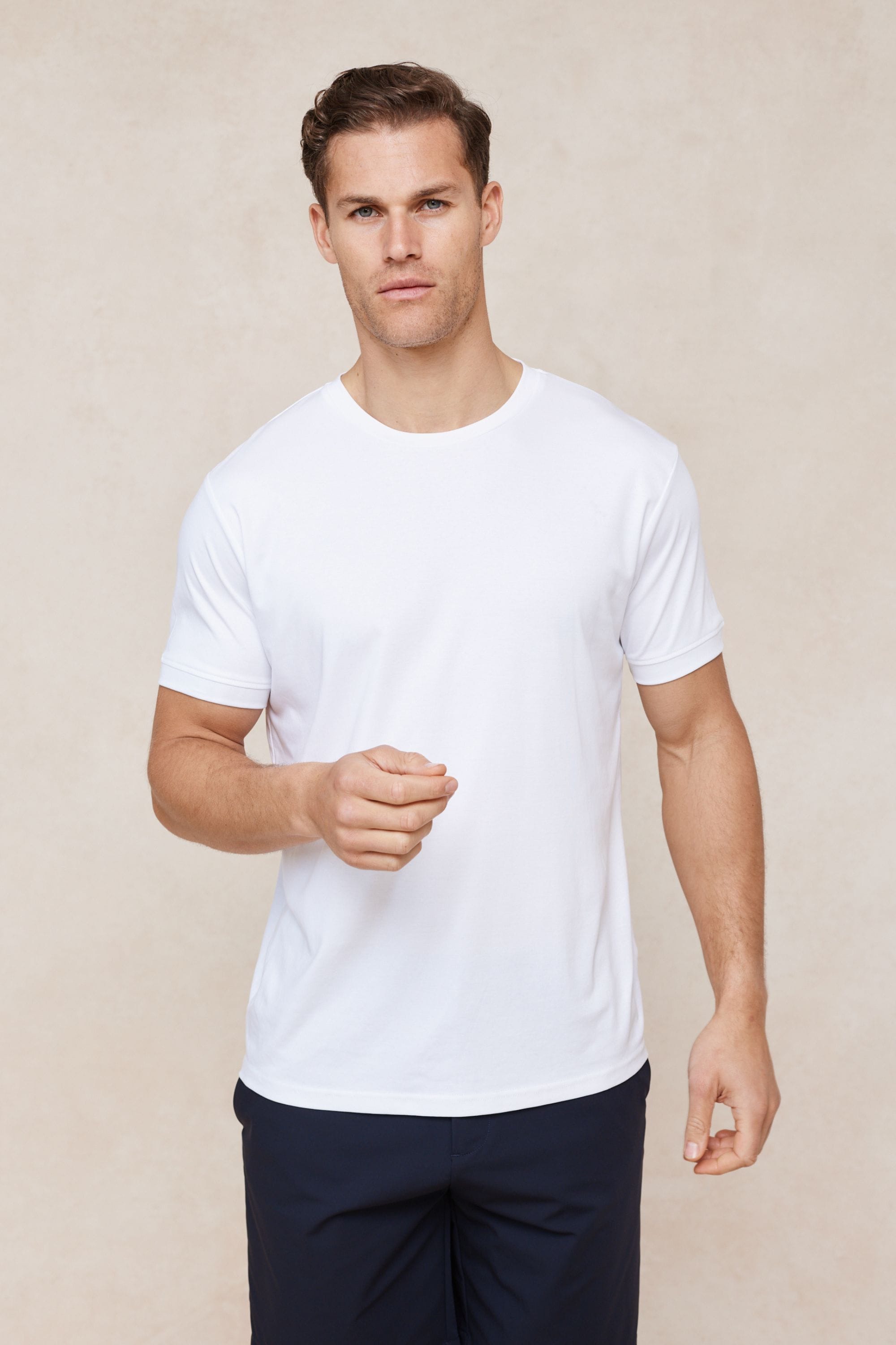 Luxe gemerceriseerd T-shirt - Wit
