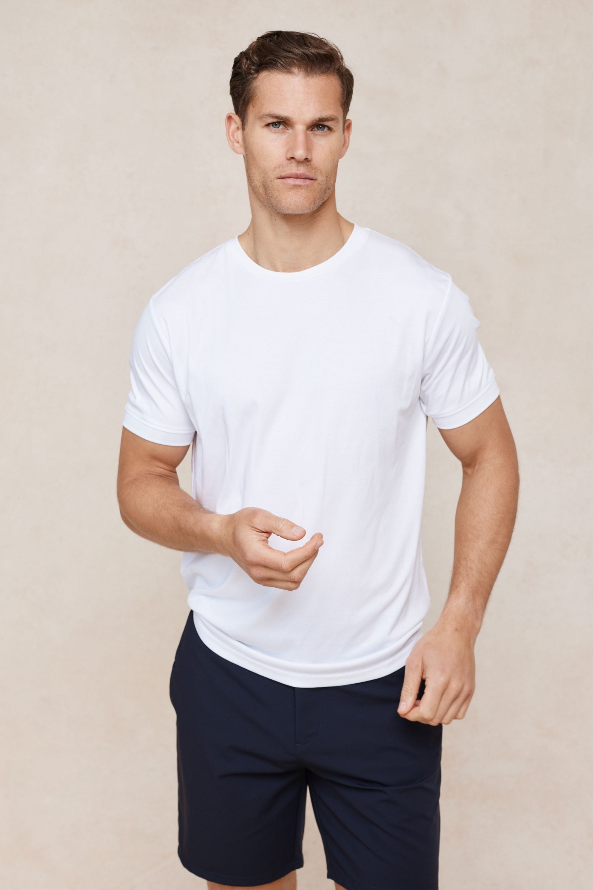 Luxe gemerceriseerd T-shirt - Wit