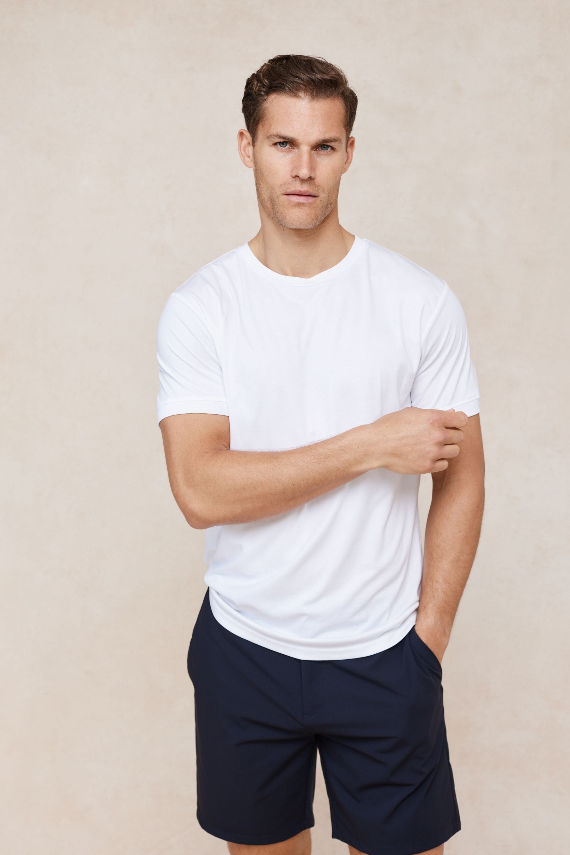 Luxe gemerceriseerd T-shirt - Wit