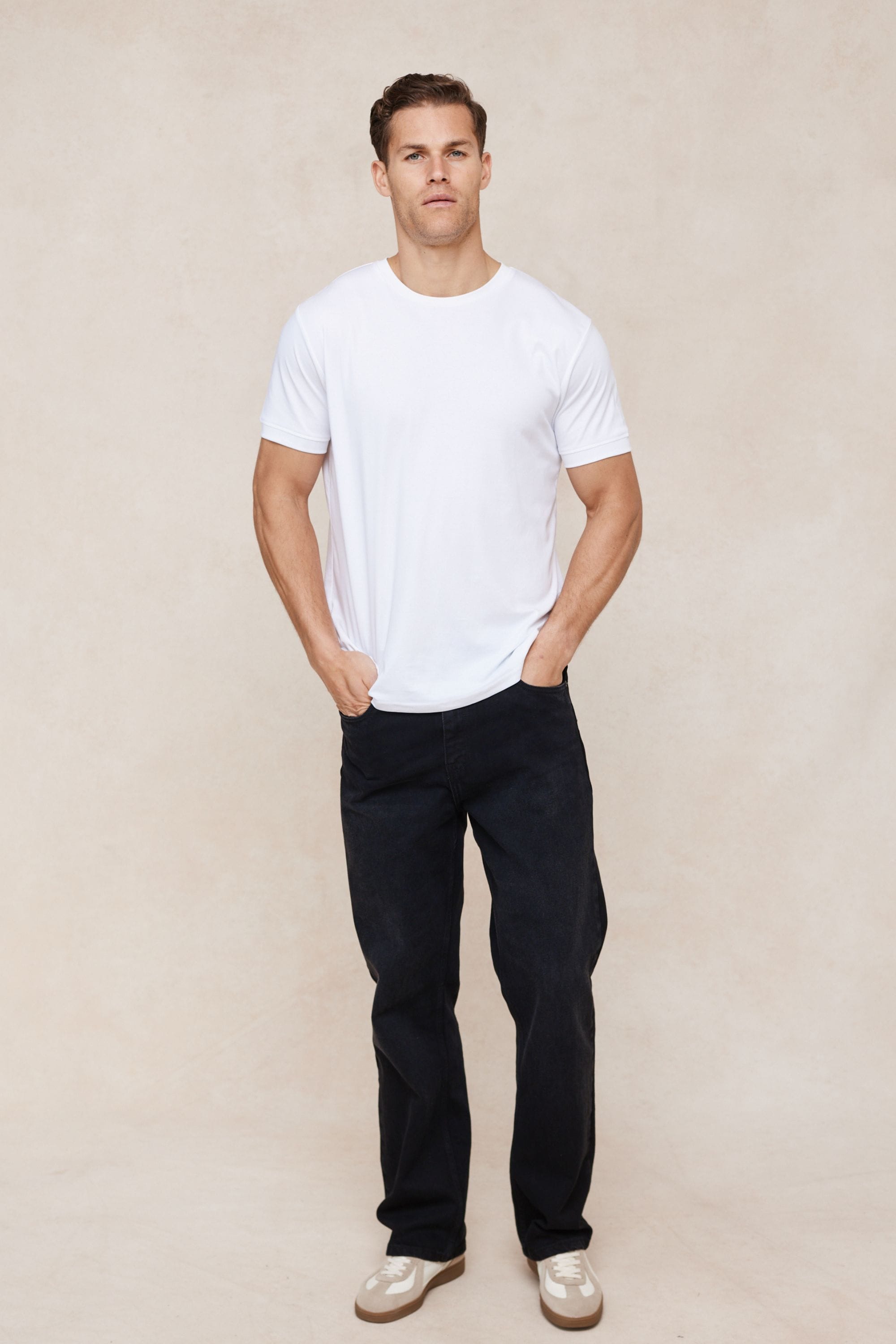 Luxe gemerceriseerd T-shirt - Wit