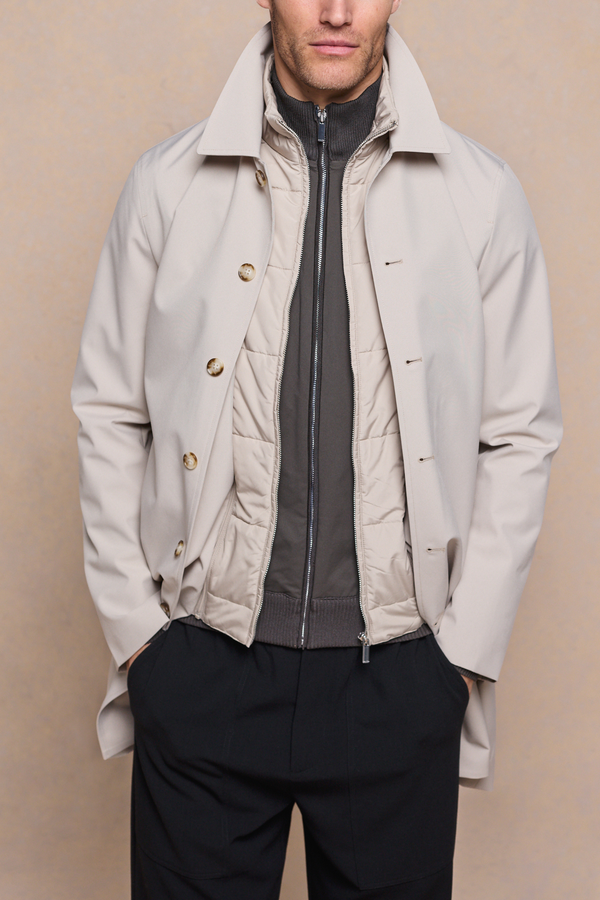 Portico trenchcoat met afneembaar inzetstuk - Steen