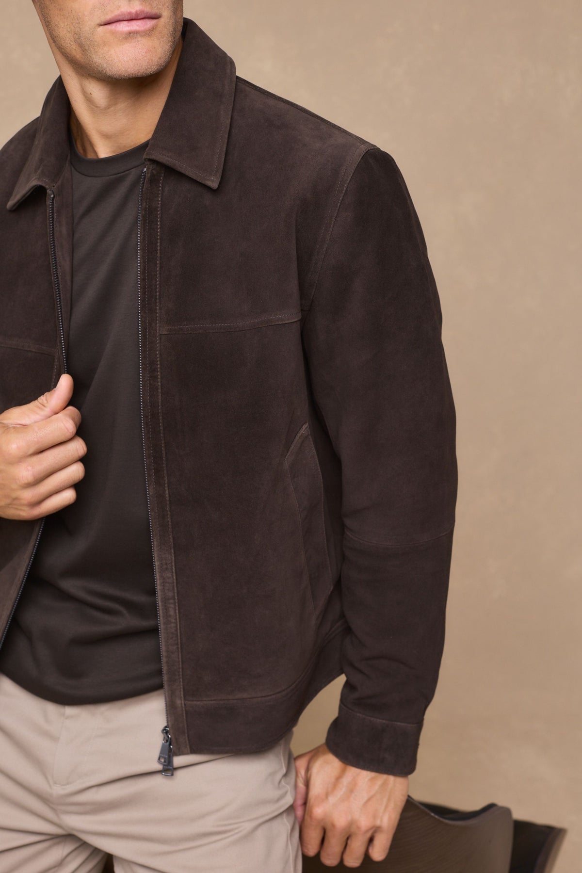 Bruno Suede Jacket - Brown