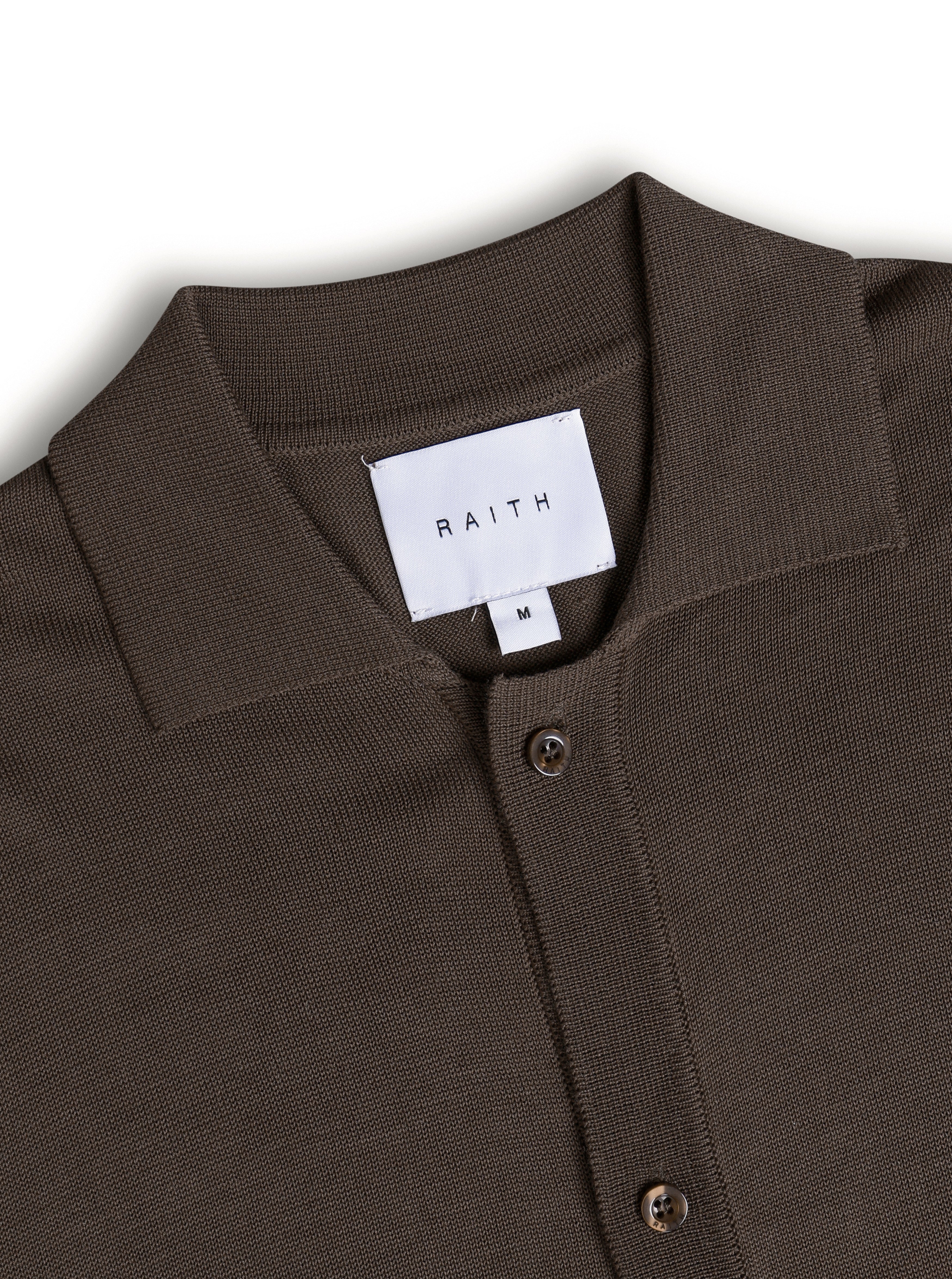 Pedro Button Through Short Sleeve Knitted Shirt - Brown