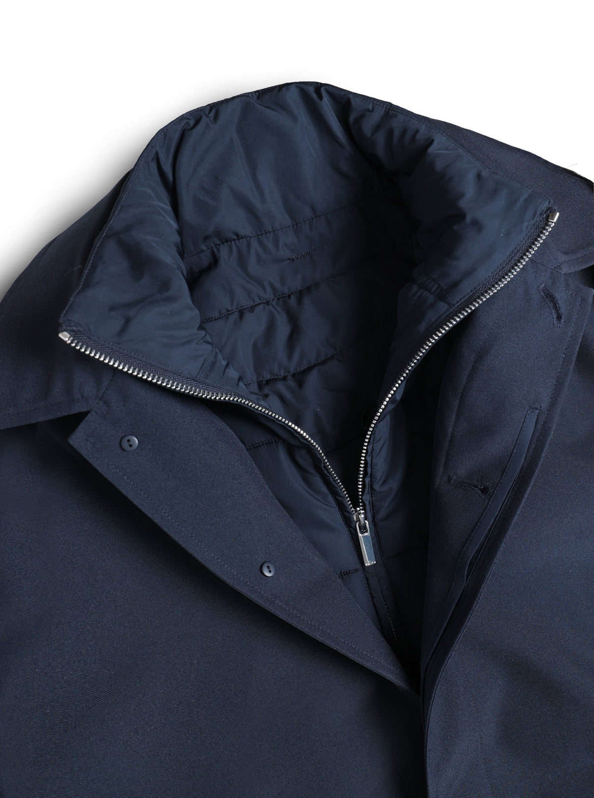 Cohen Trench Coat With Detachable Insert - Navy