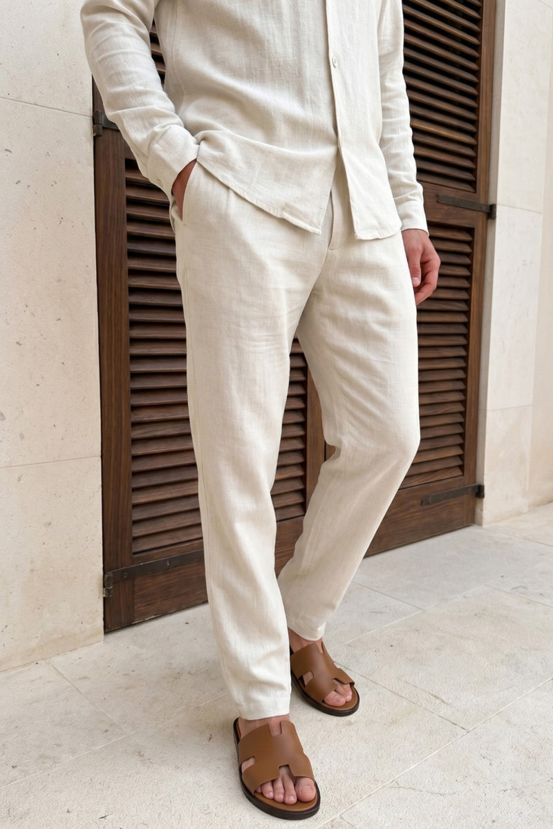 Cami Linen Straight Leg Trouser - Oatmeal
