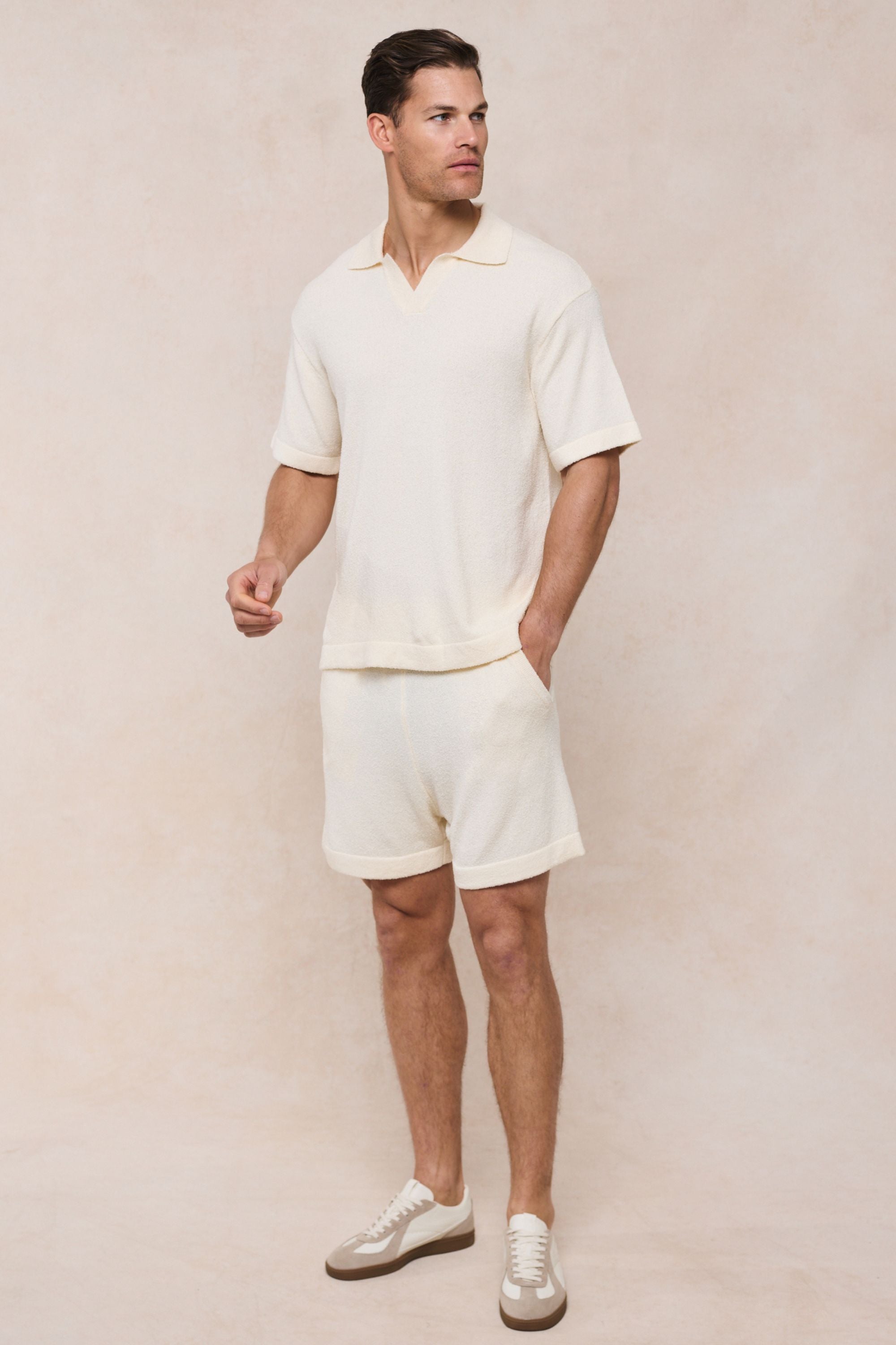 Miguel Boucle Polo Shirt - Ecru