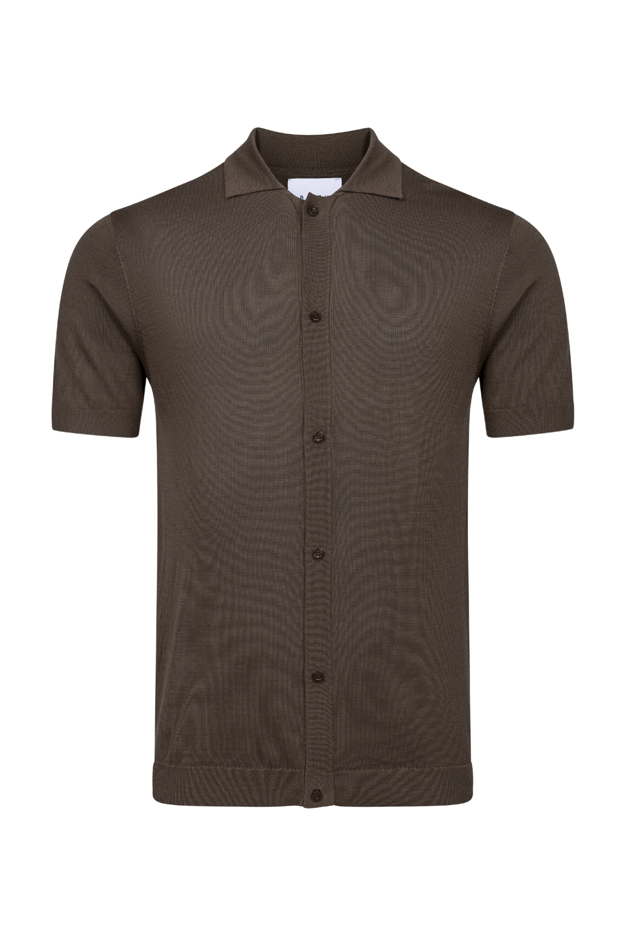 Pedro gebreide blouse met korte mouwen en knoopsluiting - Bruin