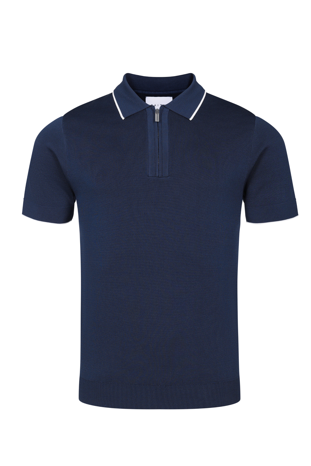 Henry Zip Short Sleeve Polo - Navy
