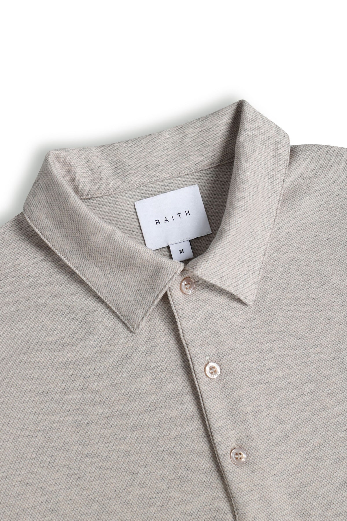 Santino Long Sleeve Half Button Polo - Oatmeal