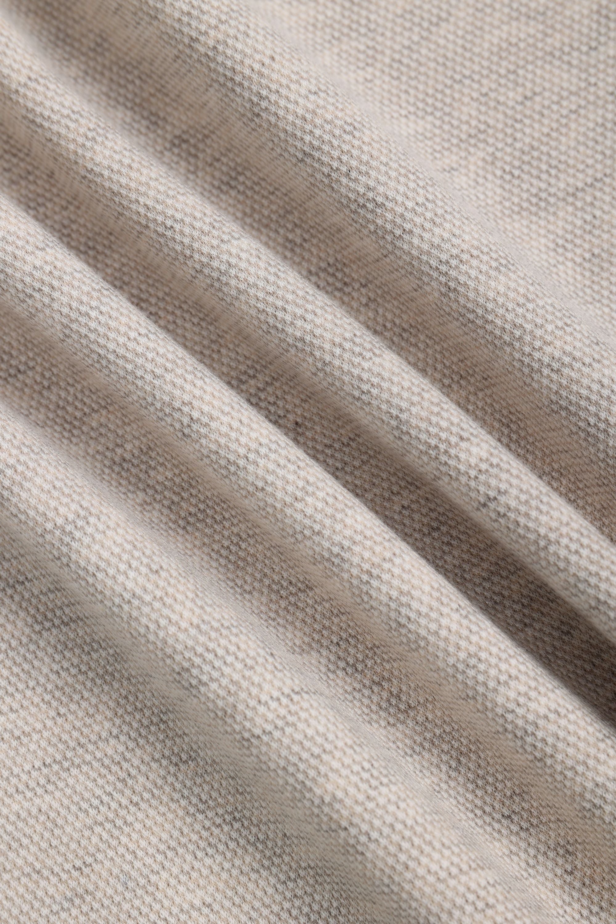 Santino Long Sleeve Half Button Polo - Oatmeal