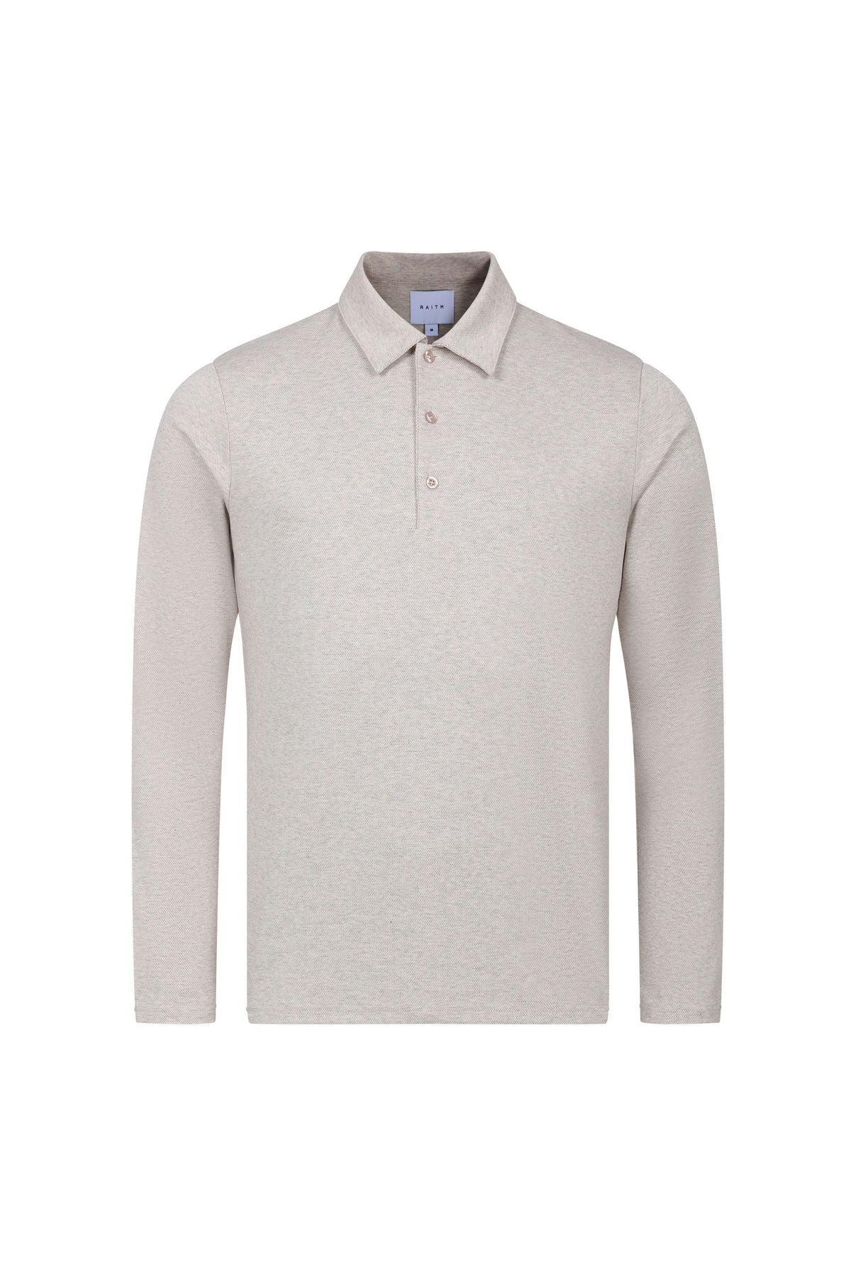 Santino Long Sleeve Half Button Polo - Oatmeal