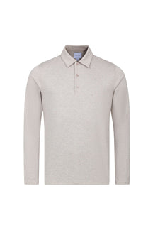 Santino Long Sleeve Half Button Polo - Oatmeal