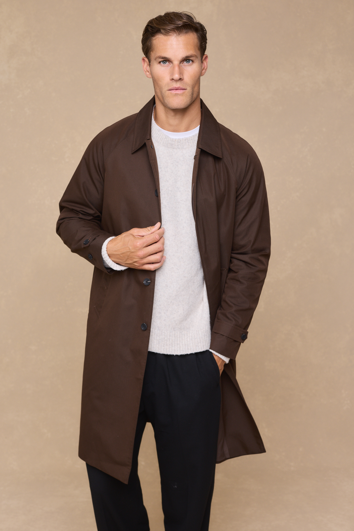 Iver Heavy Cotton Trench - Brown