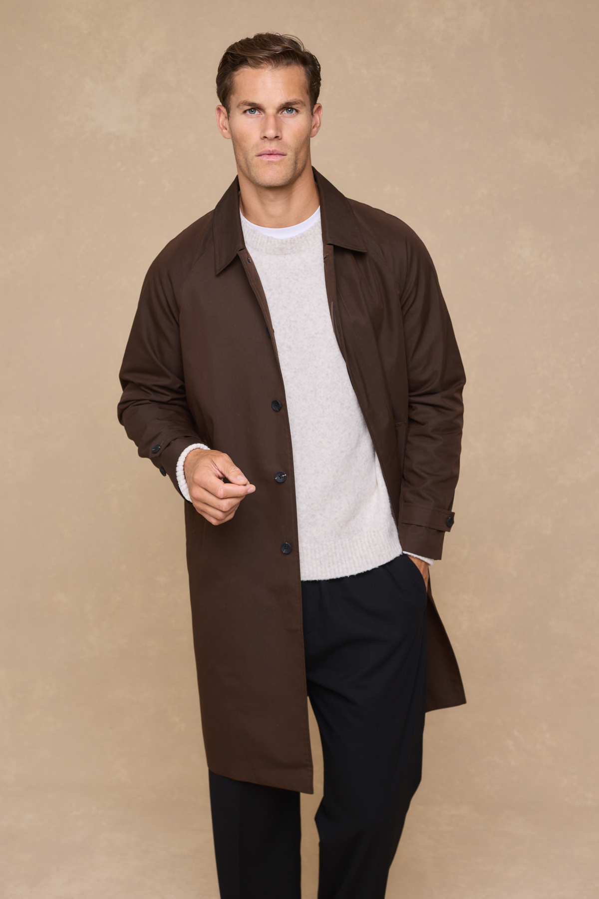 Iver Heavy Cotton Trench - Brown