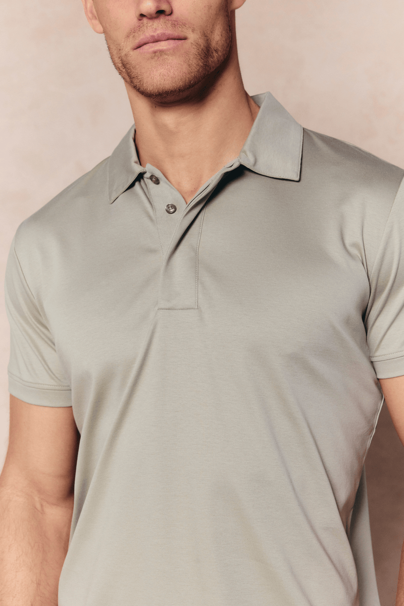 Santi gemerceriseerd poloshirt - Licht saliegroen