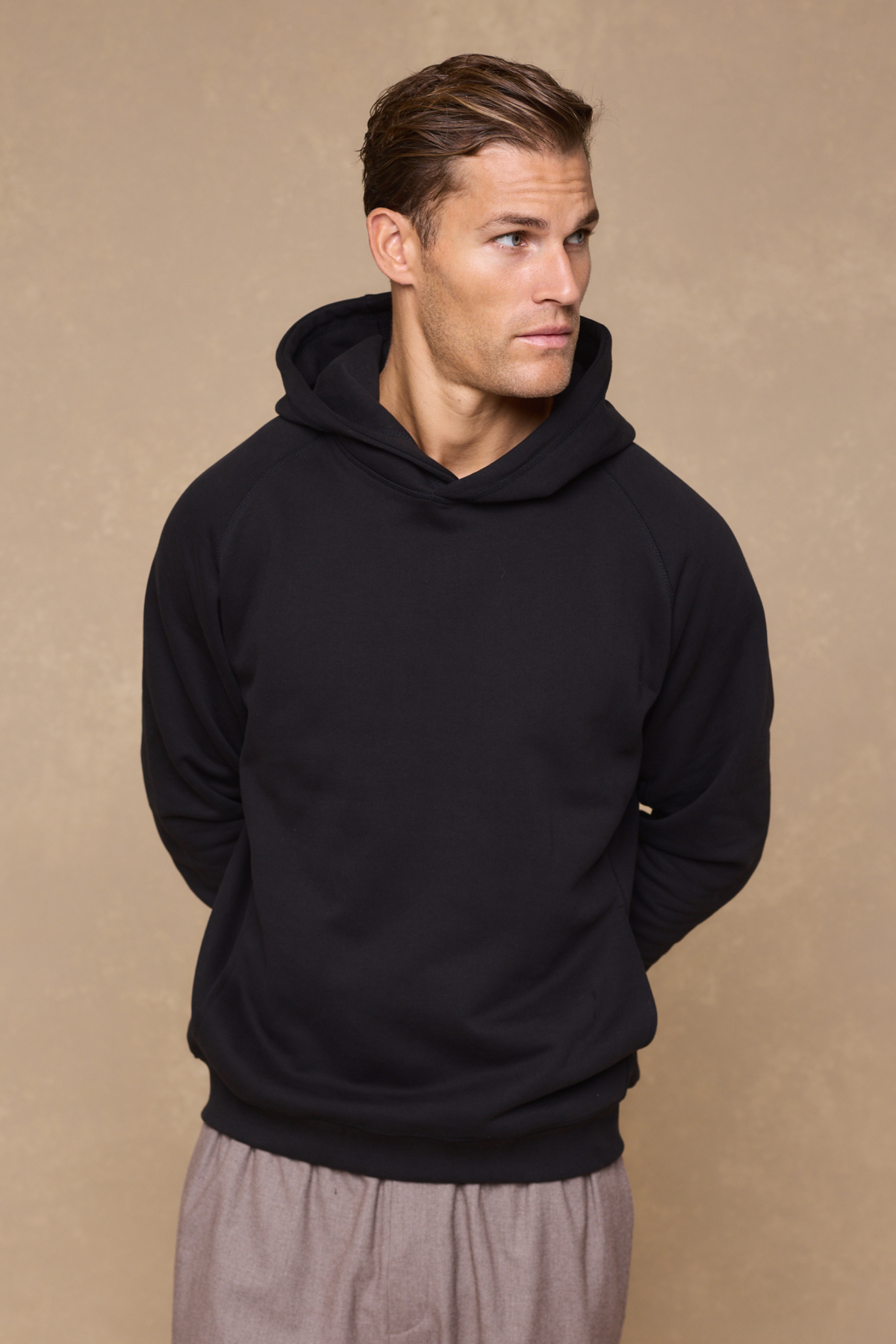 Axel Relaxed Hoodie met Panelen - Zwart
