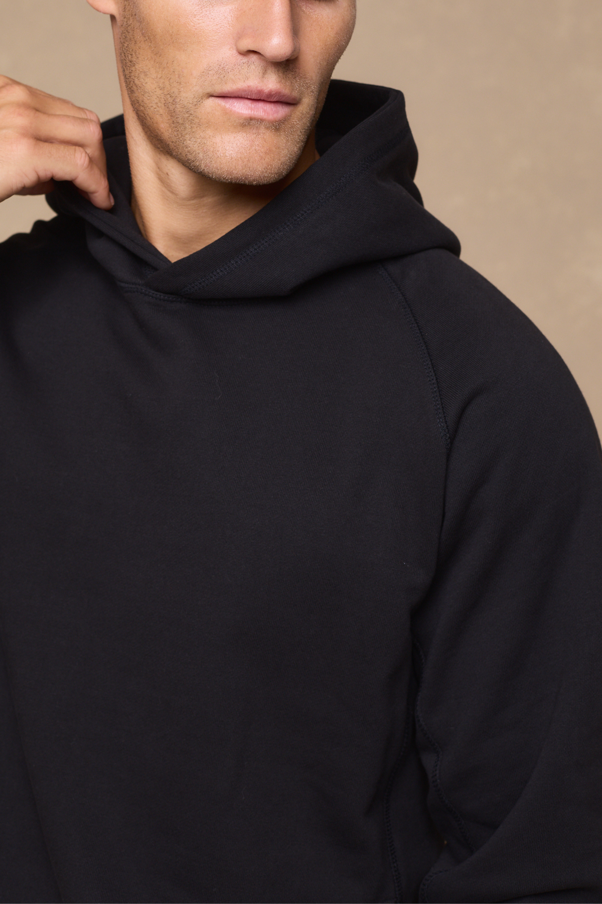 Axel Relaxed Hoodie met Panelen - Zwart