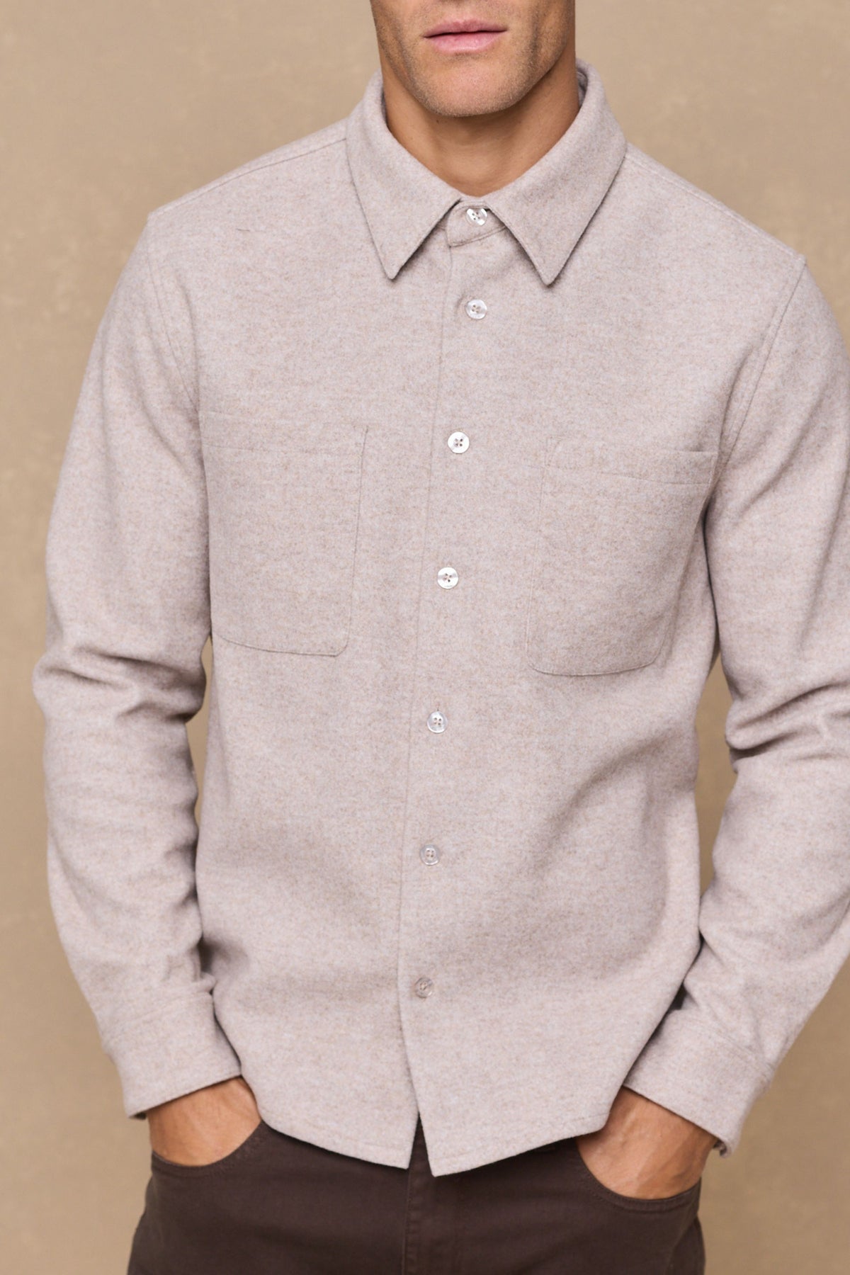 Leonardo Melton Shirt - Oatmeal