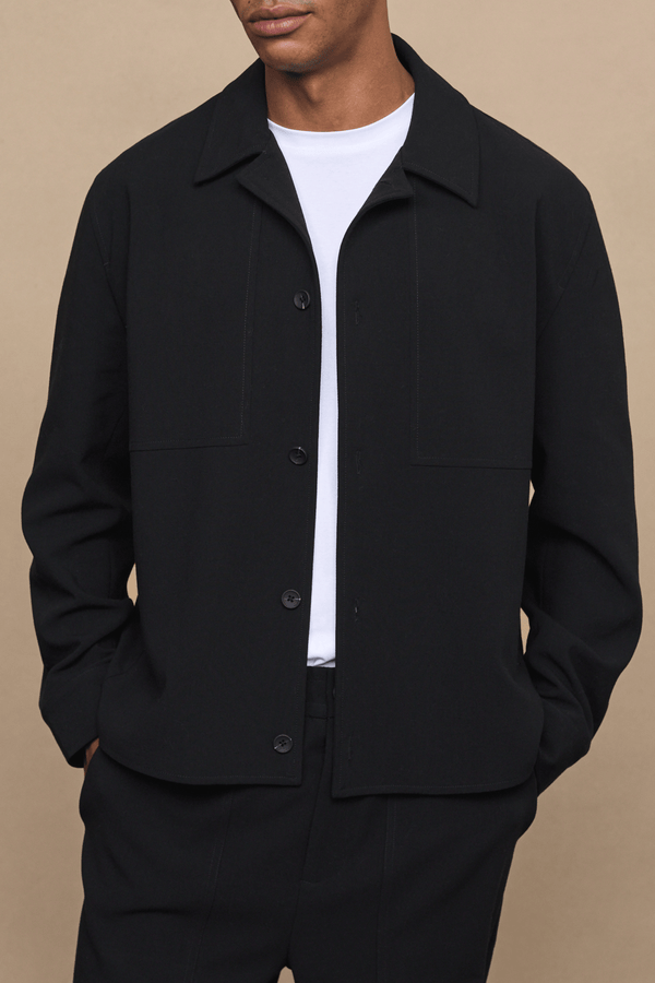 Julien Relaxed Panelled Jacket - Zwart