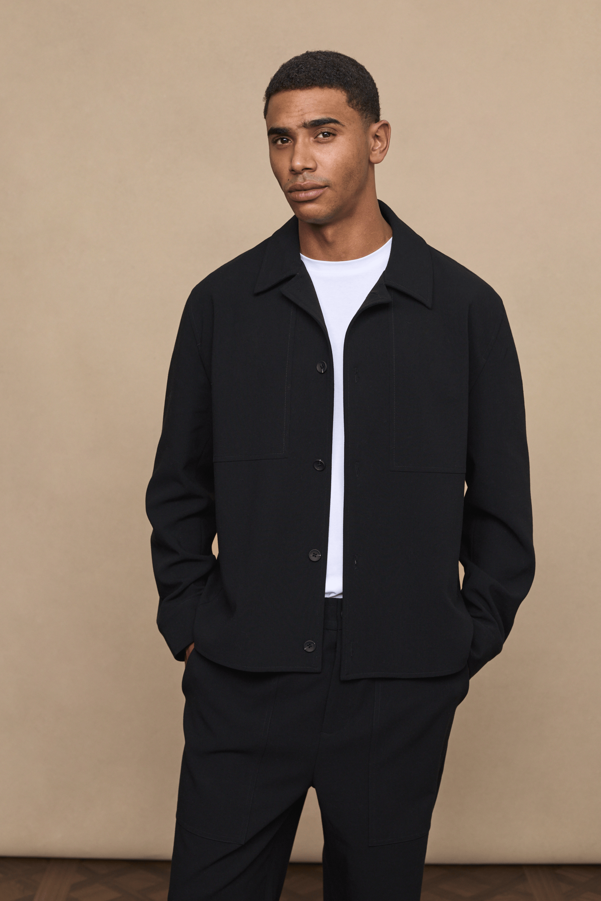 Julien Relaxed Panelled Jacket - Zwart