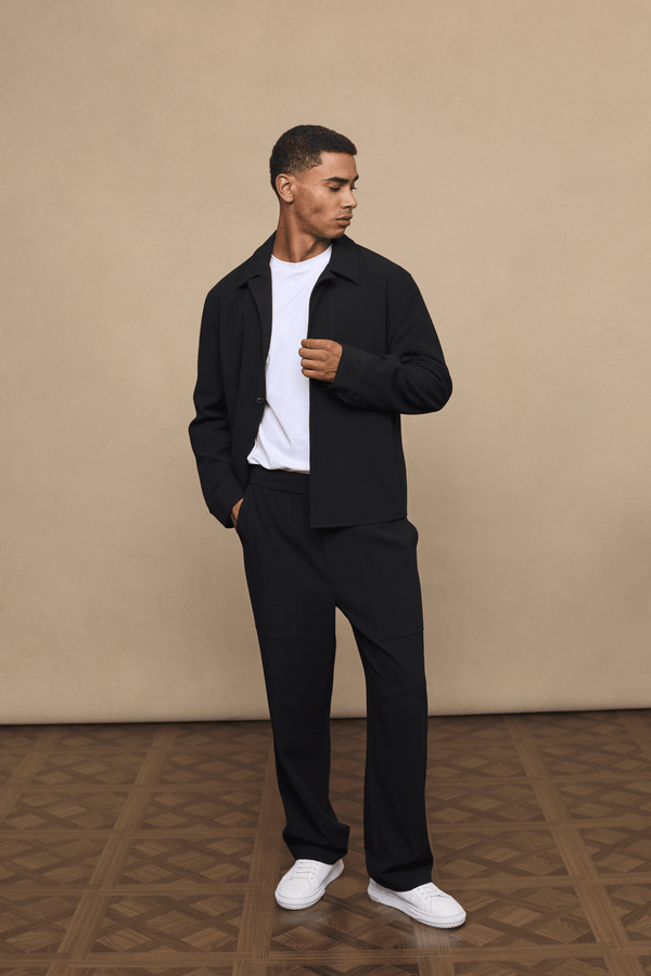 Julien Relaxed Pantalon met Panelen - Zwart