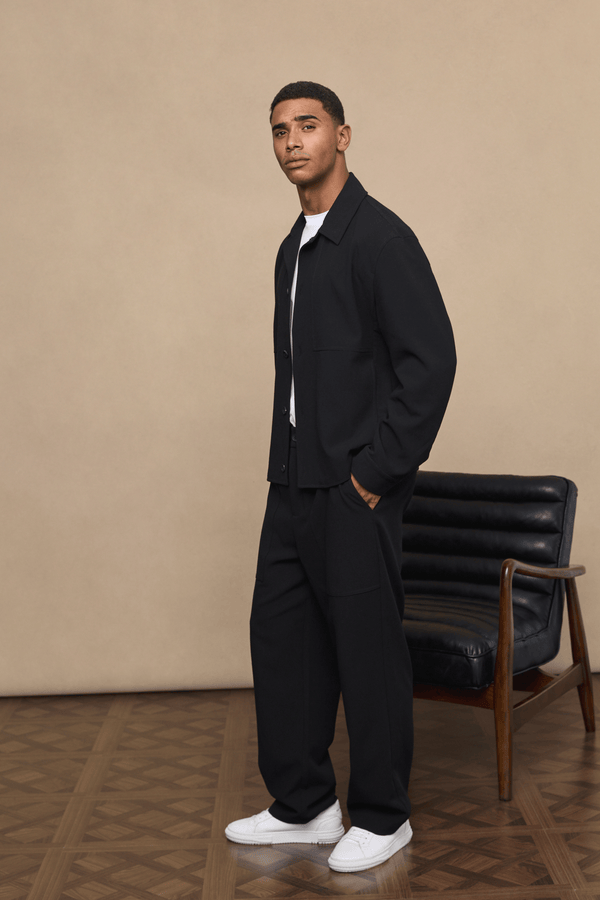 Julien Relaxed Panelled Jacket - Zwart