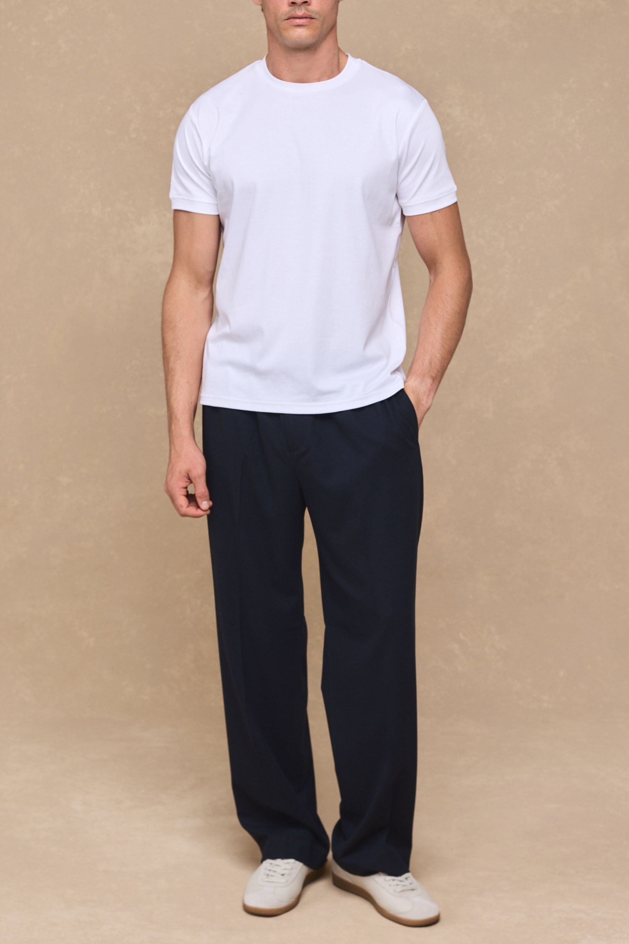 Johan Elasticated Waist Relaxed Fit Trouser - Dark Navy