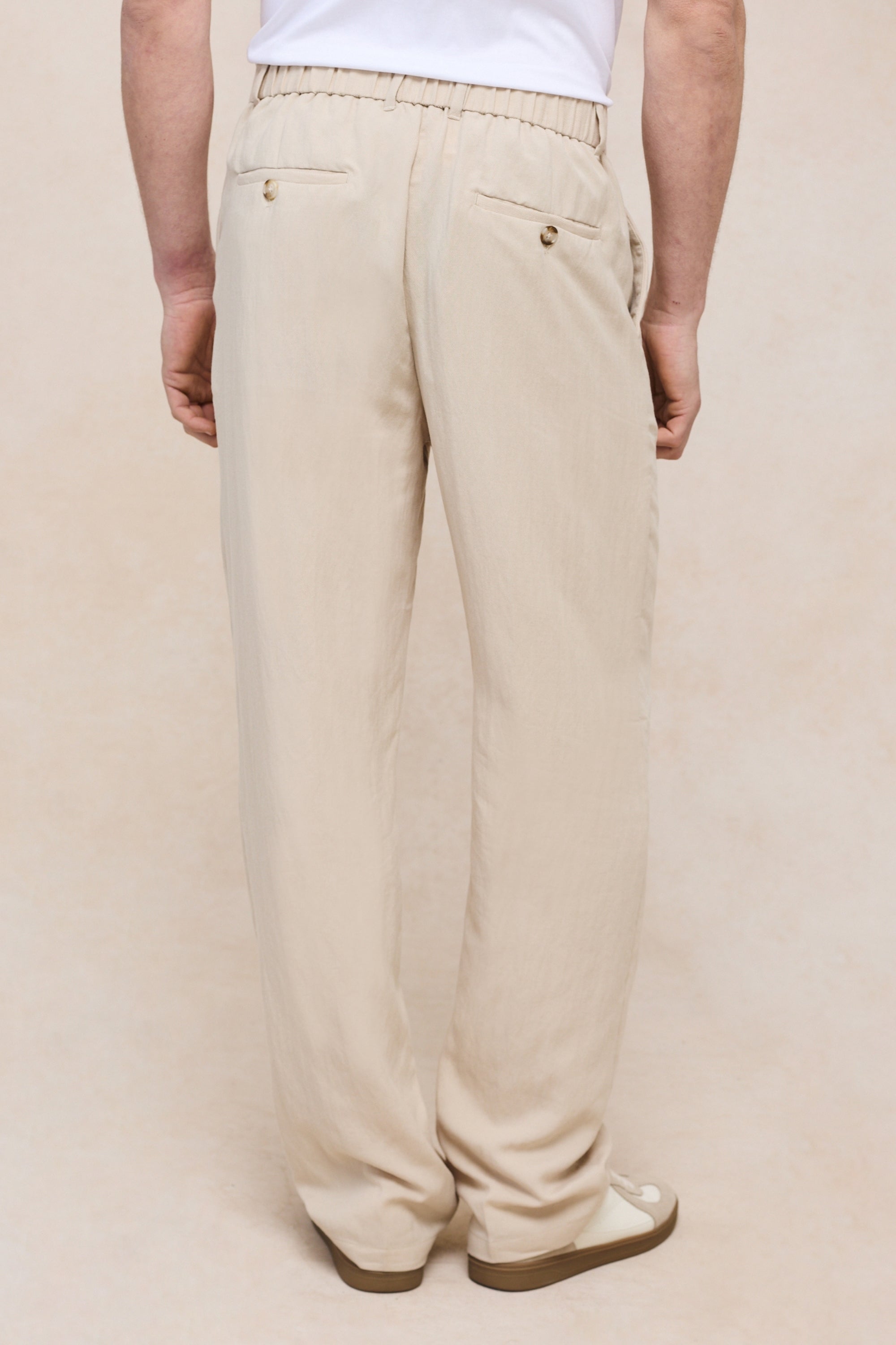 Helio geplooide relaxte broek - beige