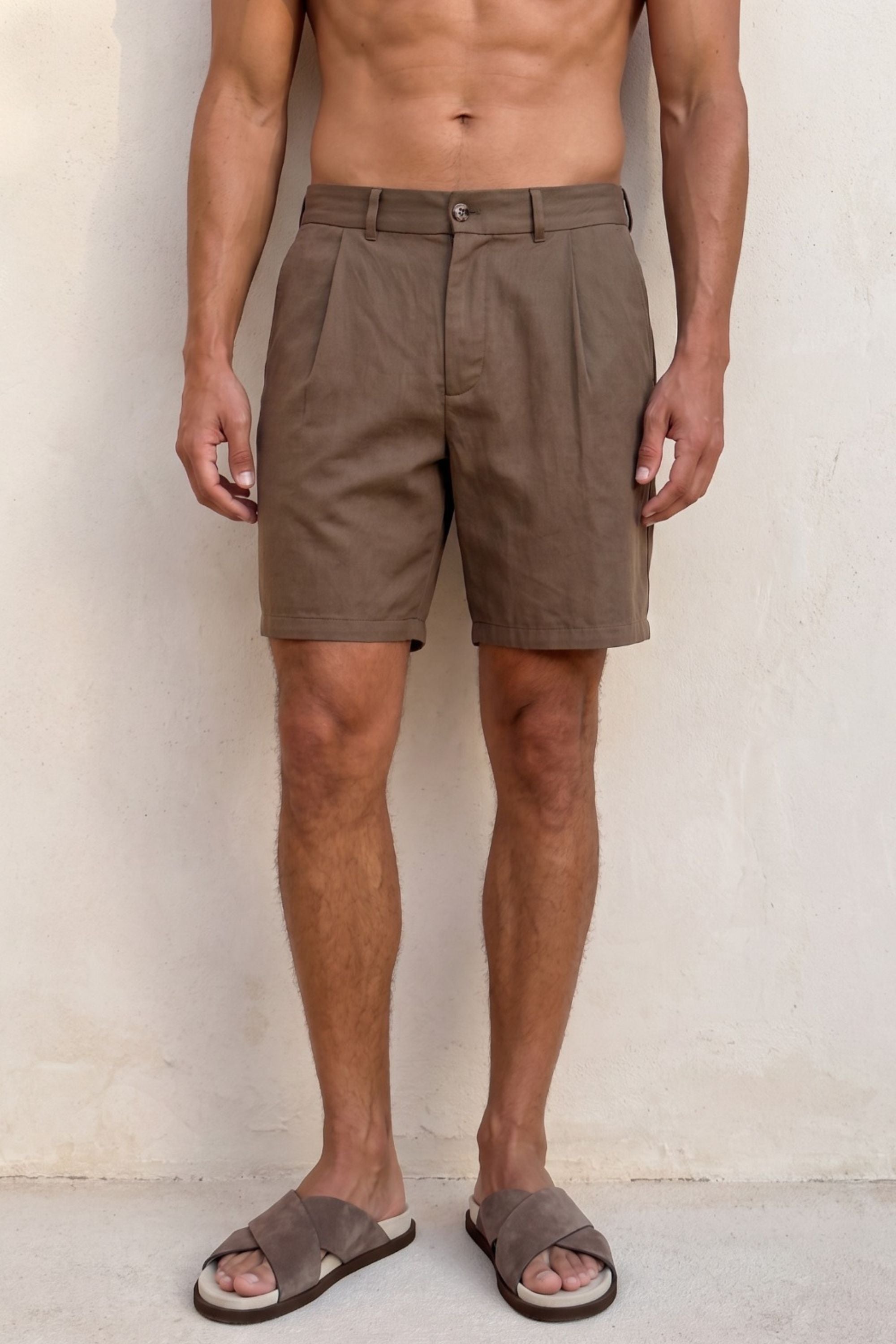 Caio Fluid Twill Short - Bruin