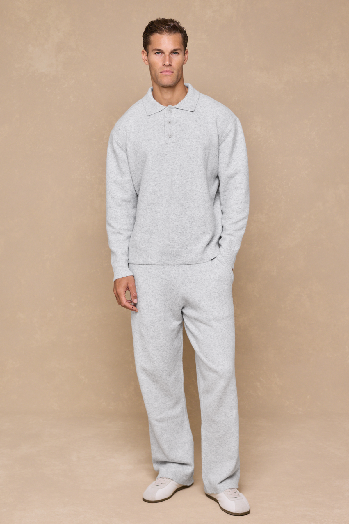 Otto Knitted Trousers - Grey Marl