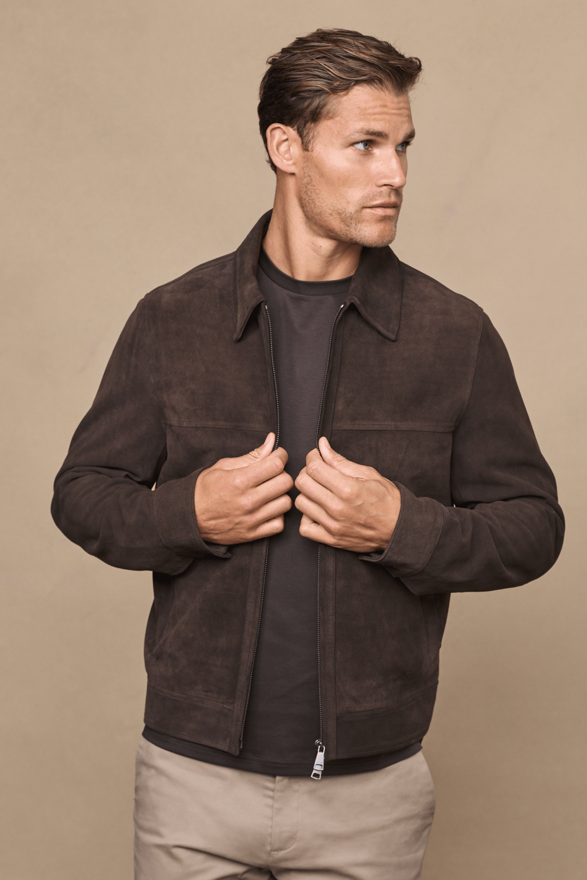 Raith Bruno Suede Jacket - Brown