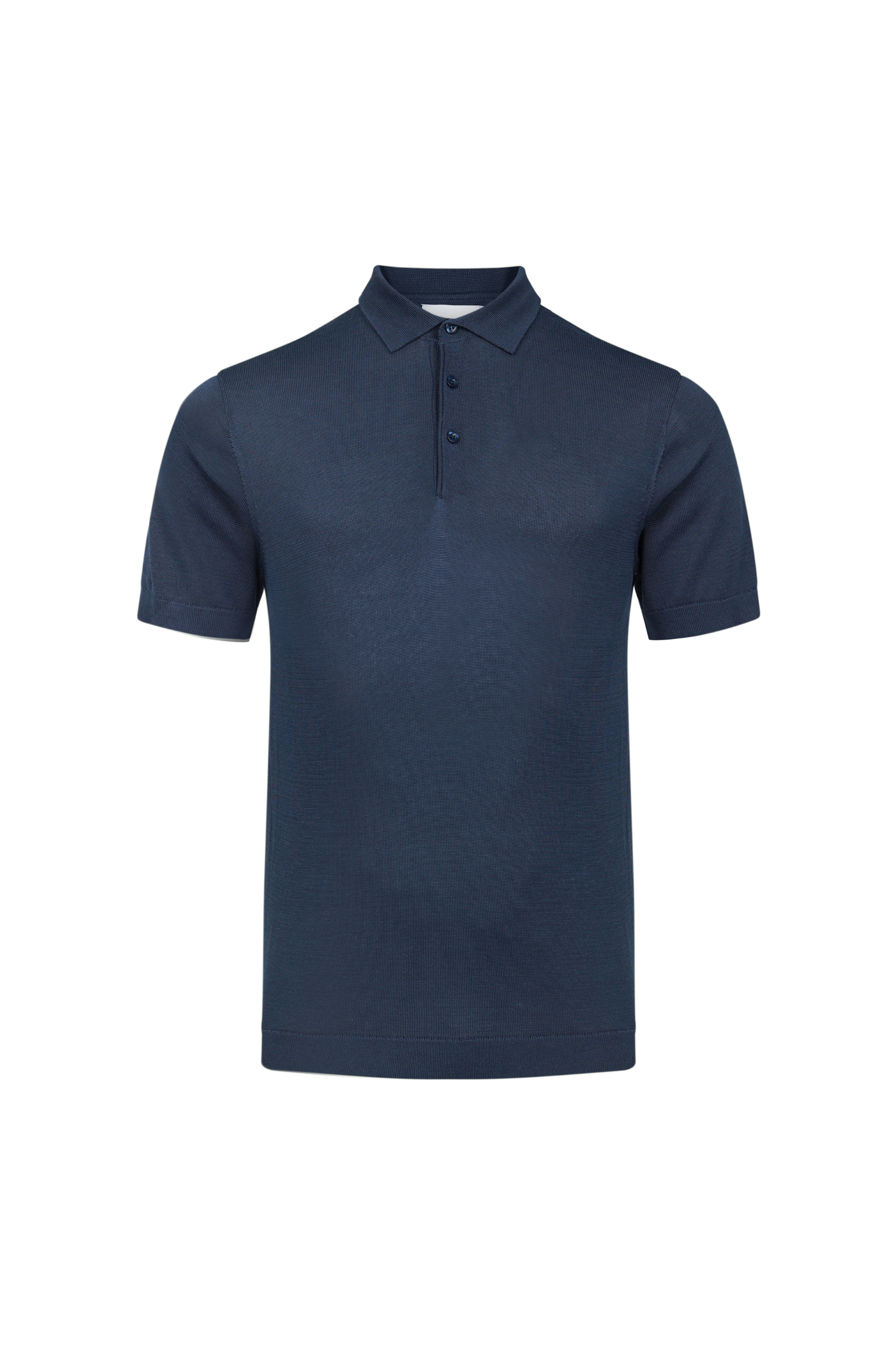 Pablo gebreide polo met korte mouwen en halve sluiting - marineblauw