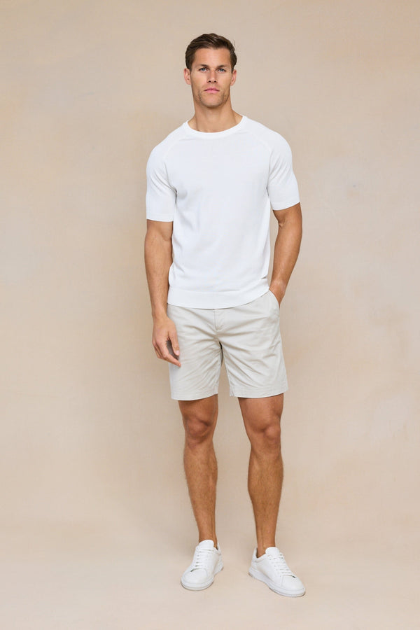 Riera gebreid T-shirt met ronde hals - Ecru