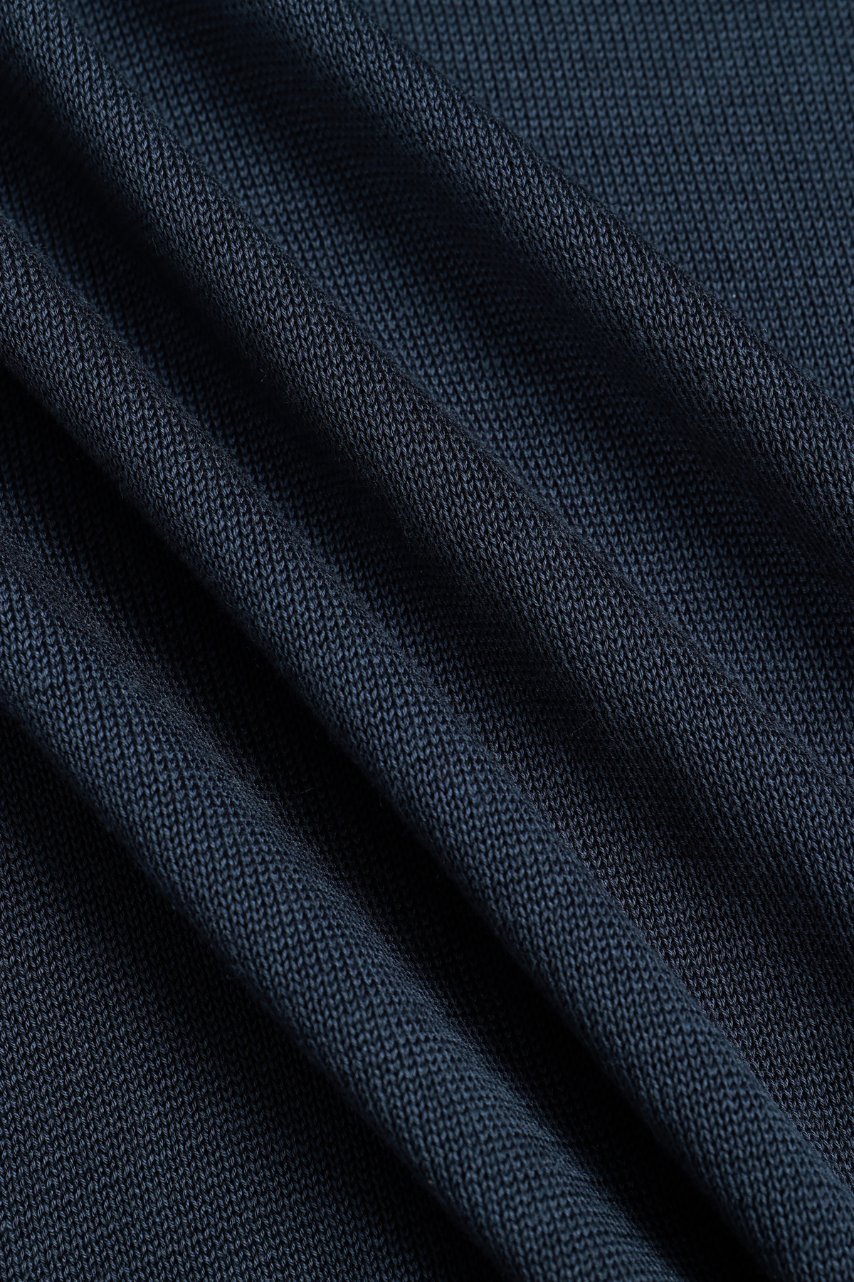Pablo gebreide polo met korte mouwen en halve sluiting - marineblauw