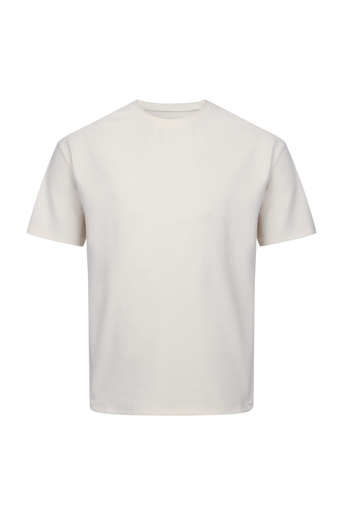 Tomas T-shirt met ronde hals en kreukels - Ecru