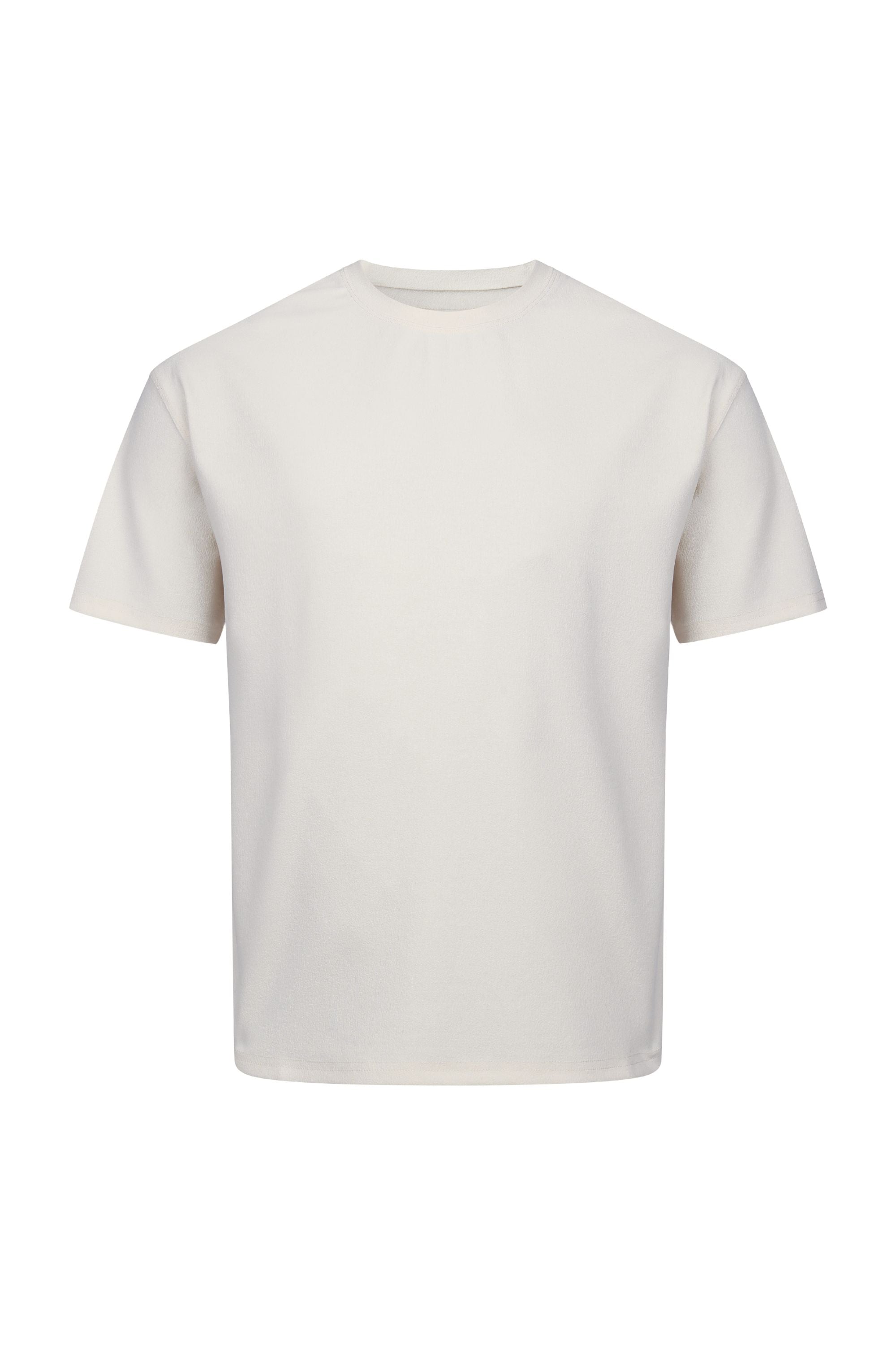 Tomas T-shirt met ronde hals en kreukels - Ecru