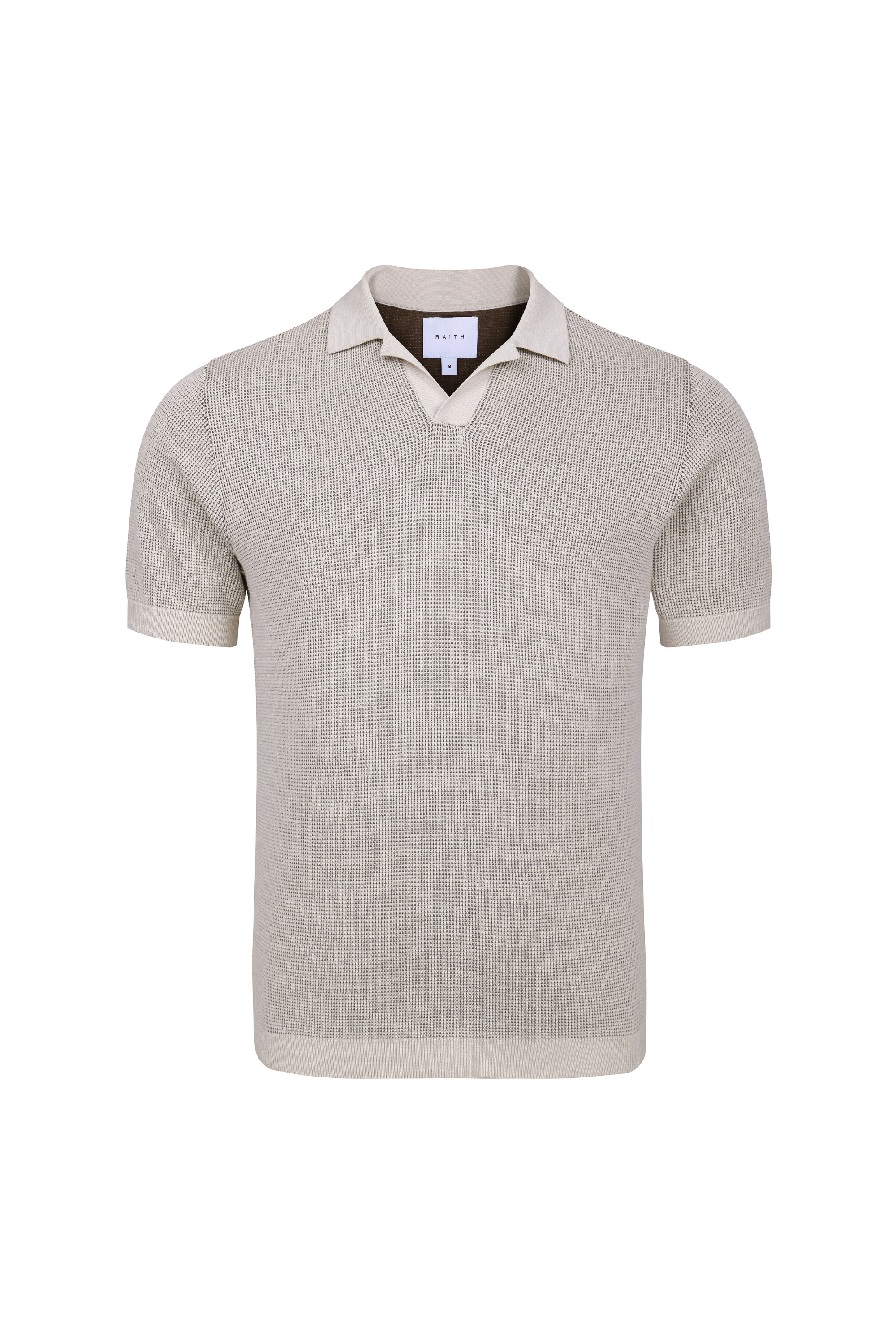 Oscar Two Tone Double Knit Polo Shirt - Neutral