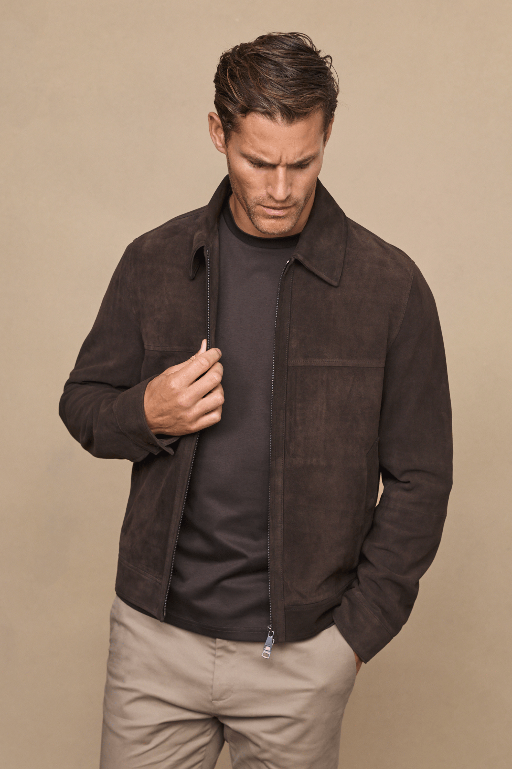 Raith Bruno Suede Jacket - Brown