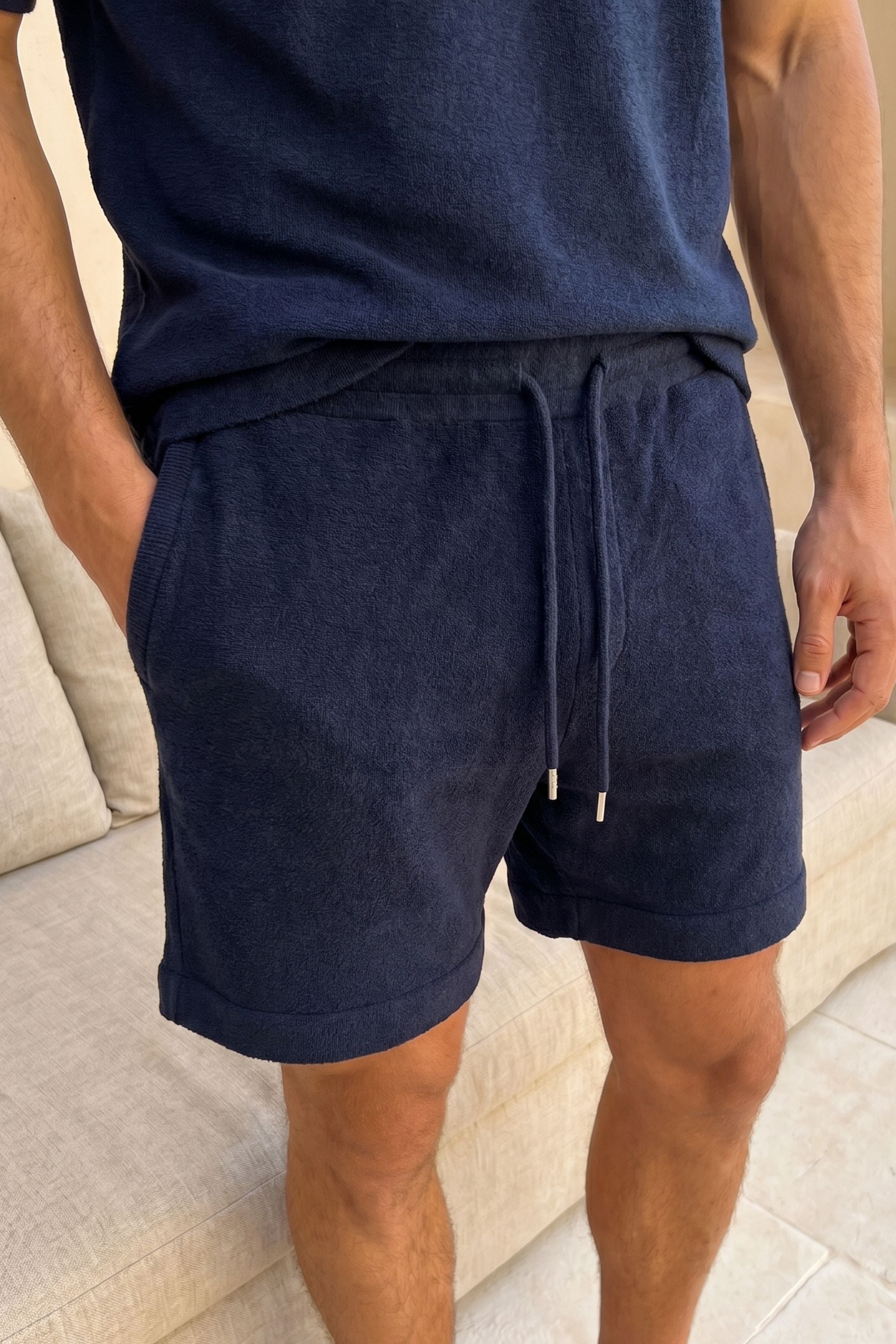 Miguel Boucle Short - Marineblauw