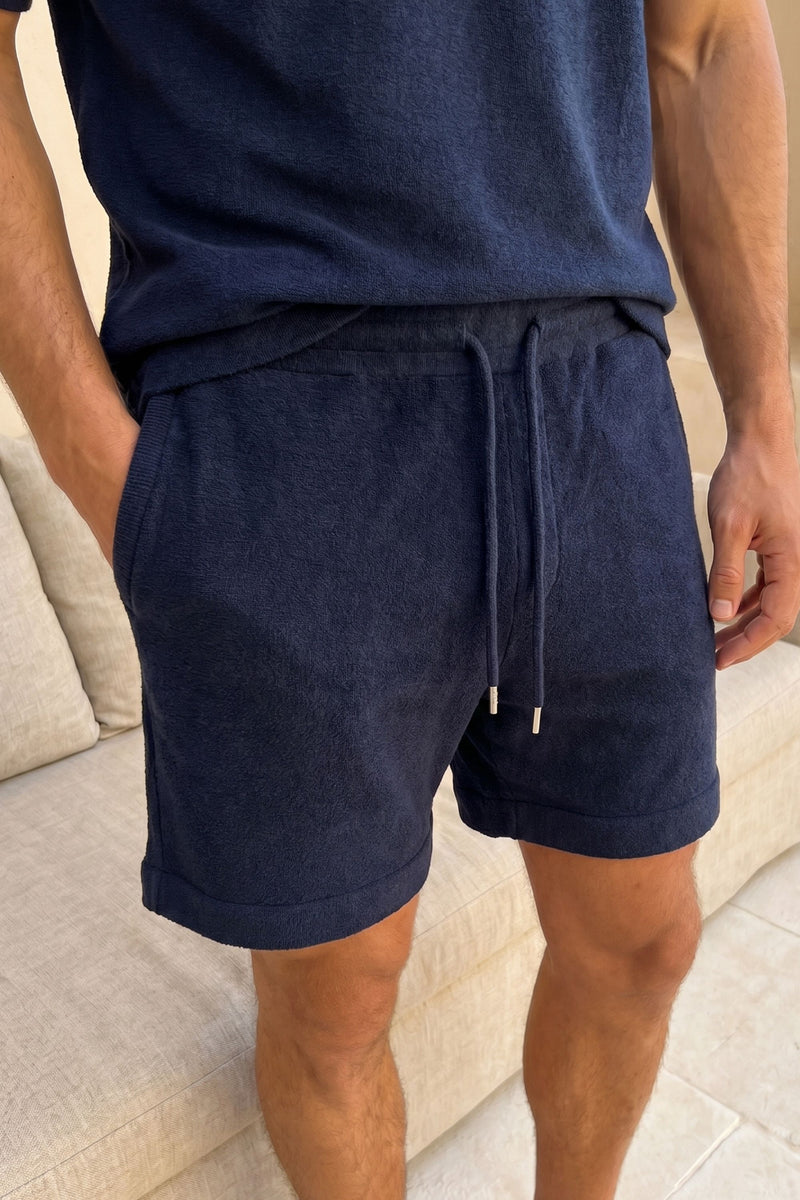 Miguel Boucle Short - Marineblauw