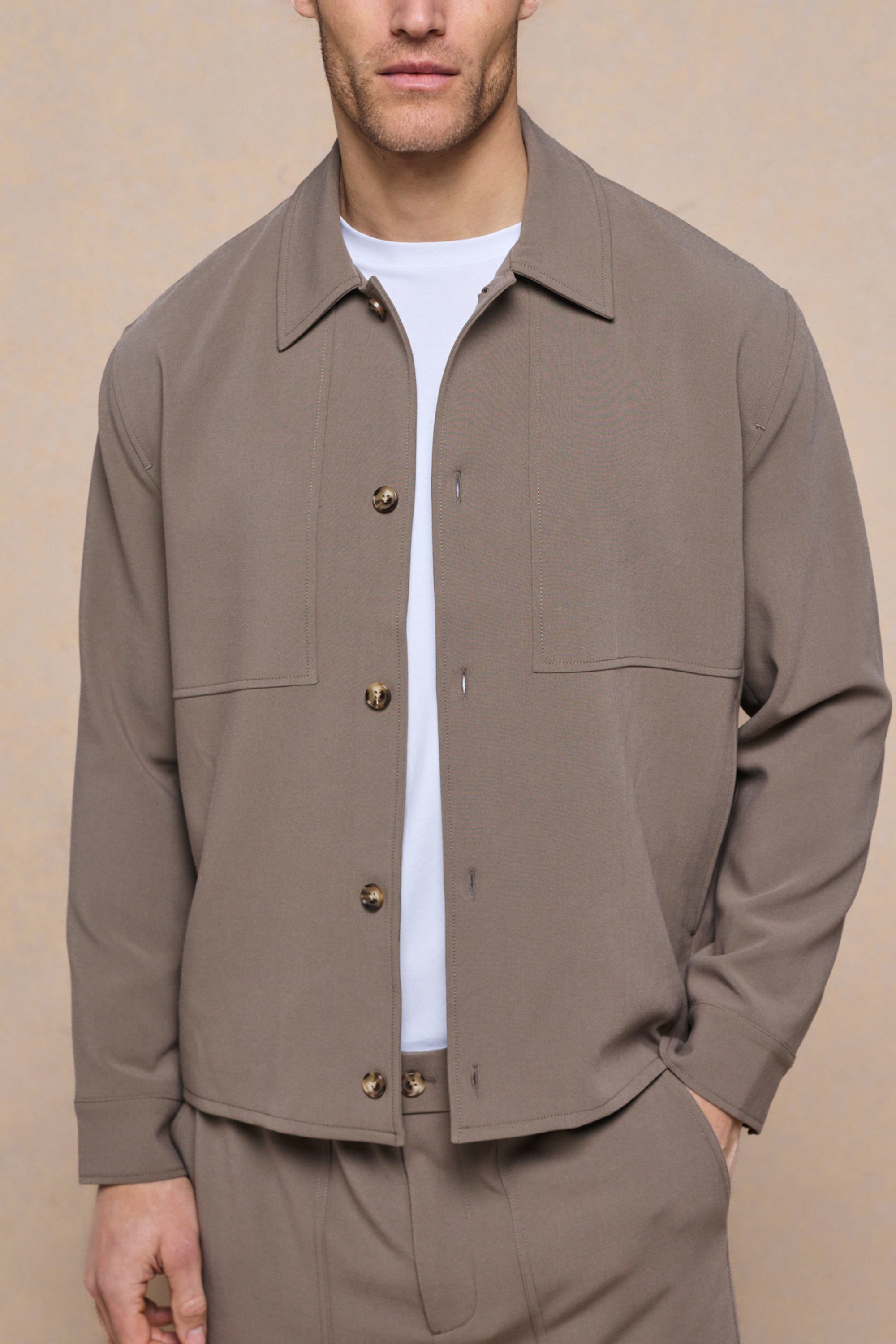 Julien Relaxed Panelled Jacket - Olive