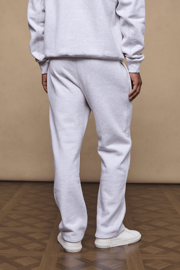 Men’s heavyweight cotton blend joggers in grey with straight leg fit by Raith