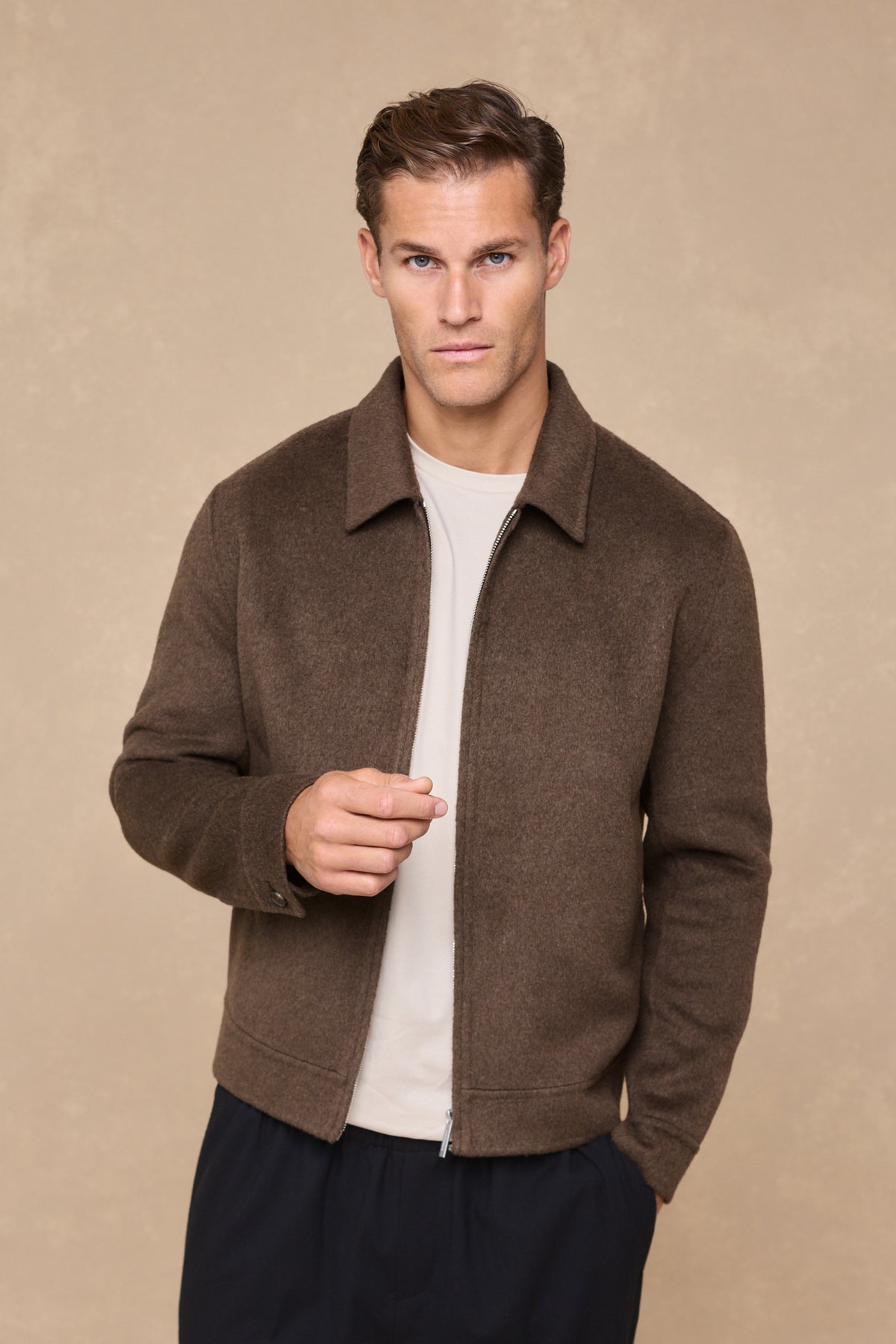 Finn Splittable Seam Zip Through Jacket - Khaki